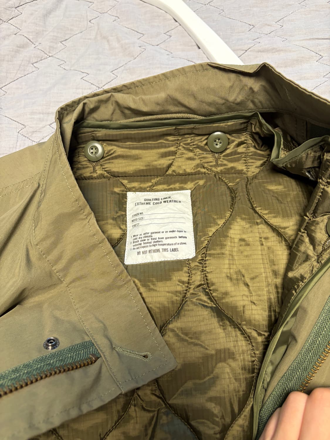 프릭스 스토어 M-65 라이너 세트 페이디드 올리브 S 상품이미지3