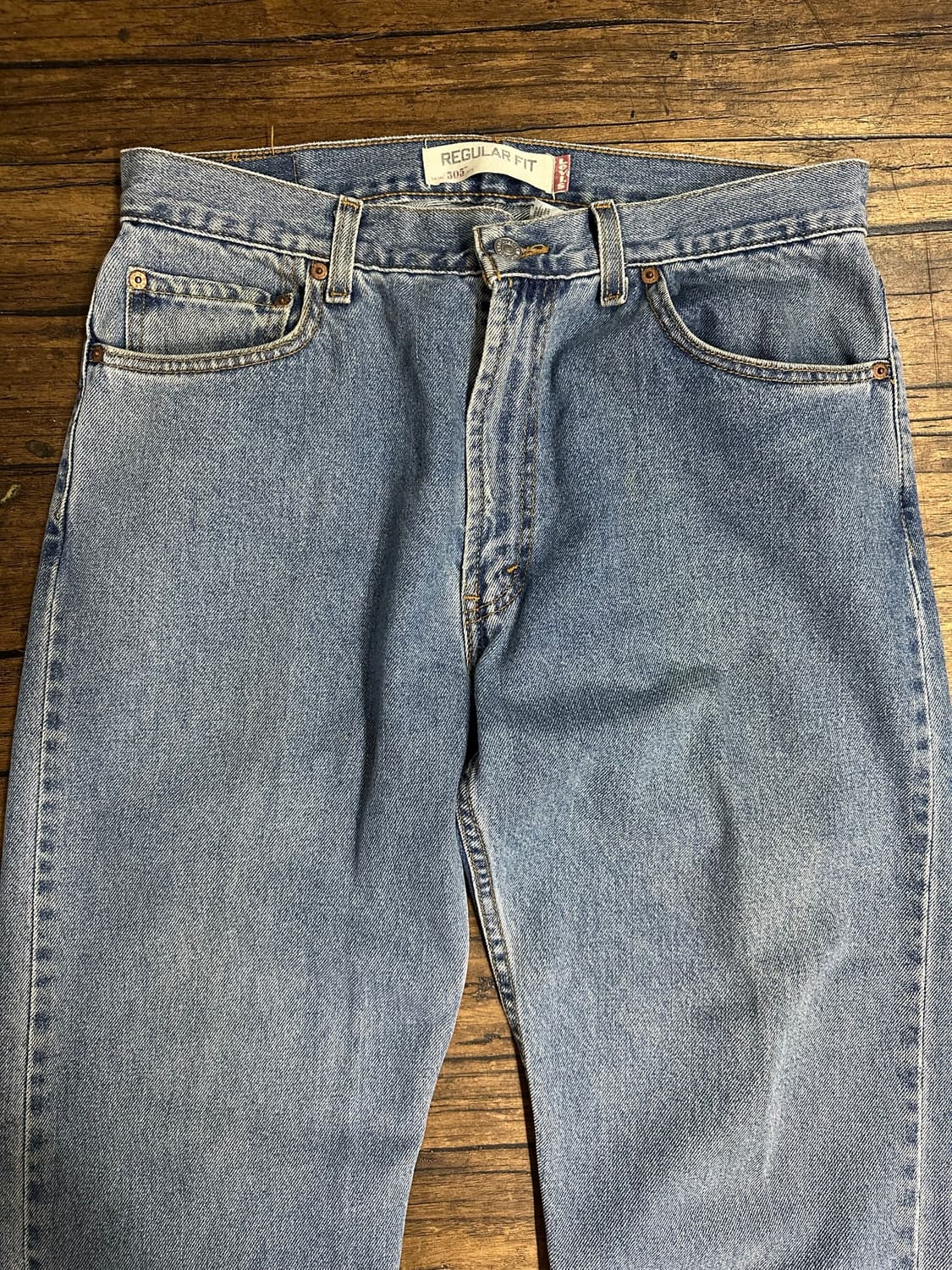 리바이스 LEVIS 505 레귤러핏 연청 데님 팬츠 실측34 상품이미지5