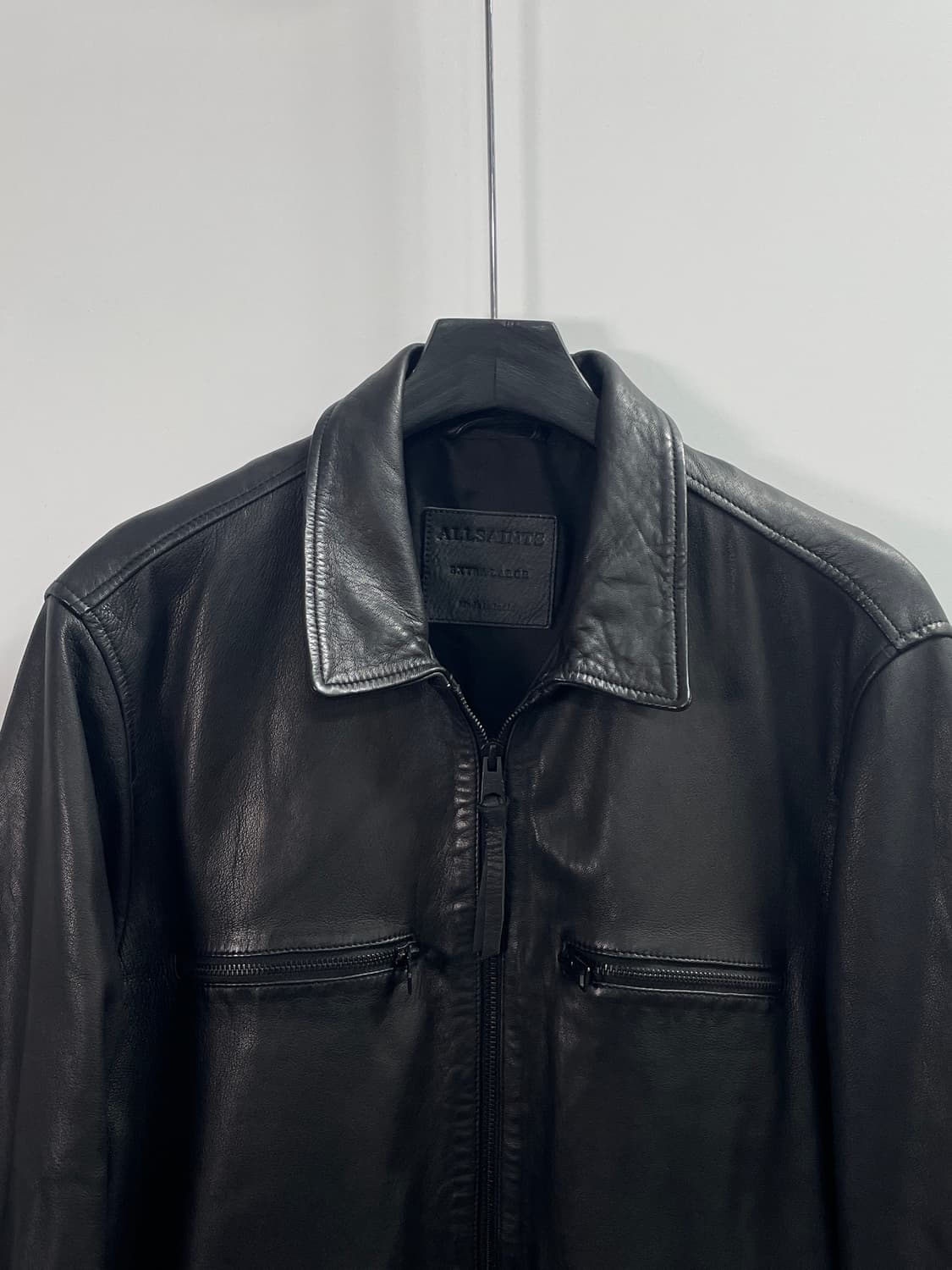 올세인츠 블랙 리얼레더 라이더 자켓 (on.659)   상품이미지2