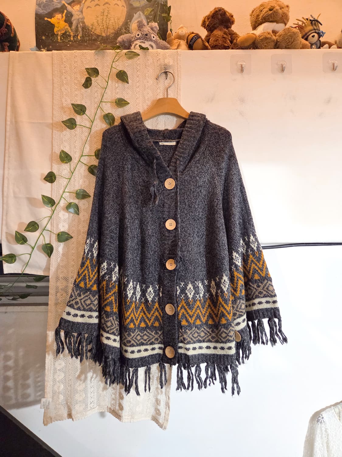 에스닉 후드 케이프 가디건 상품이미지1