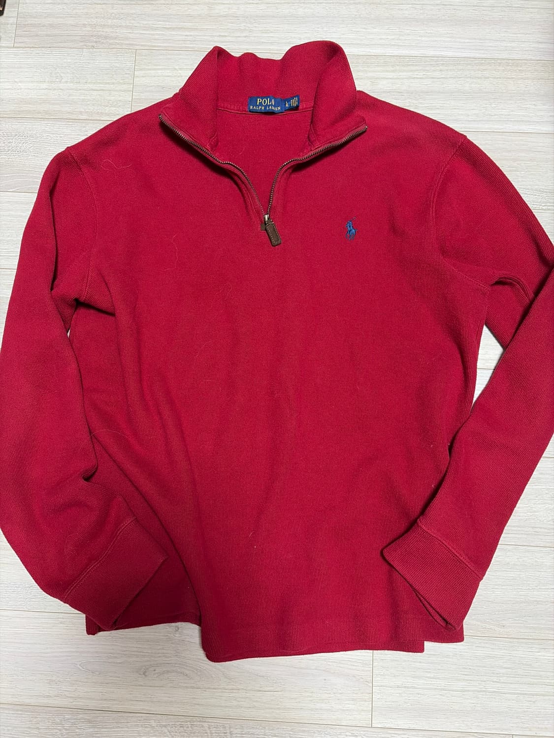 폴로 버건디 반집업 니트 상품이미지1