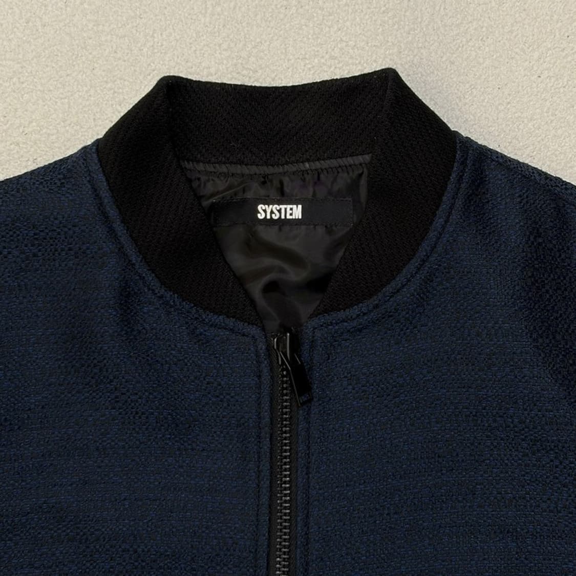 SYSTEM 옴므 네이비 트위드 블루종 자켓 100 상품이미지3