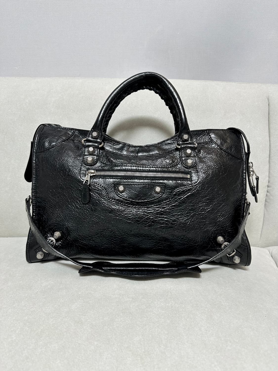 [A+ 정품] 발렌시아가 시티 모터백 미디움 블랙 상품이미지6