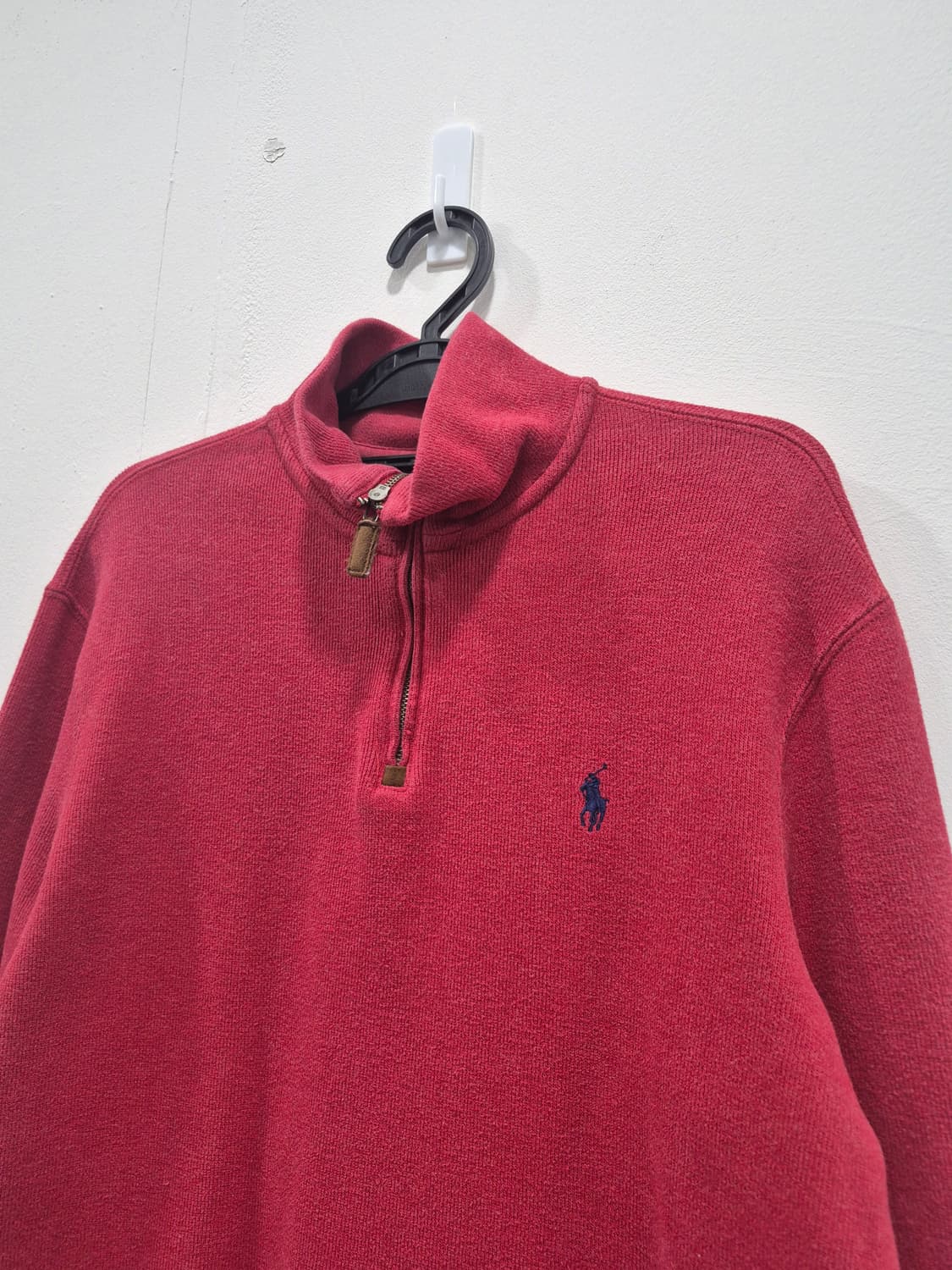 폴로랄프로렌 레드 하프 집업 코튼  맨투맨 남성 M사이즈 상품이미지2