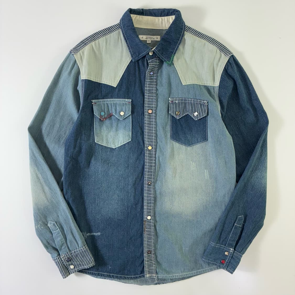 Corisco  코리스코 웨스턴 패치워크 데님 포켓셔츠 상품이미지1
