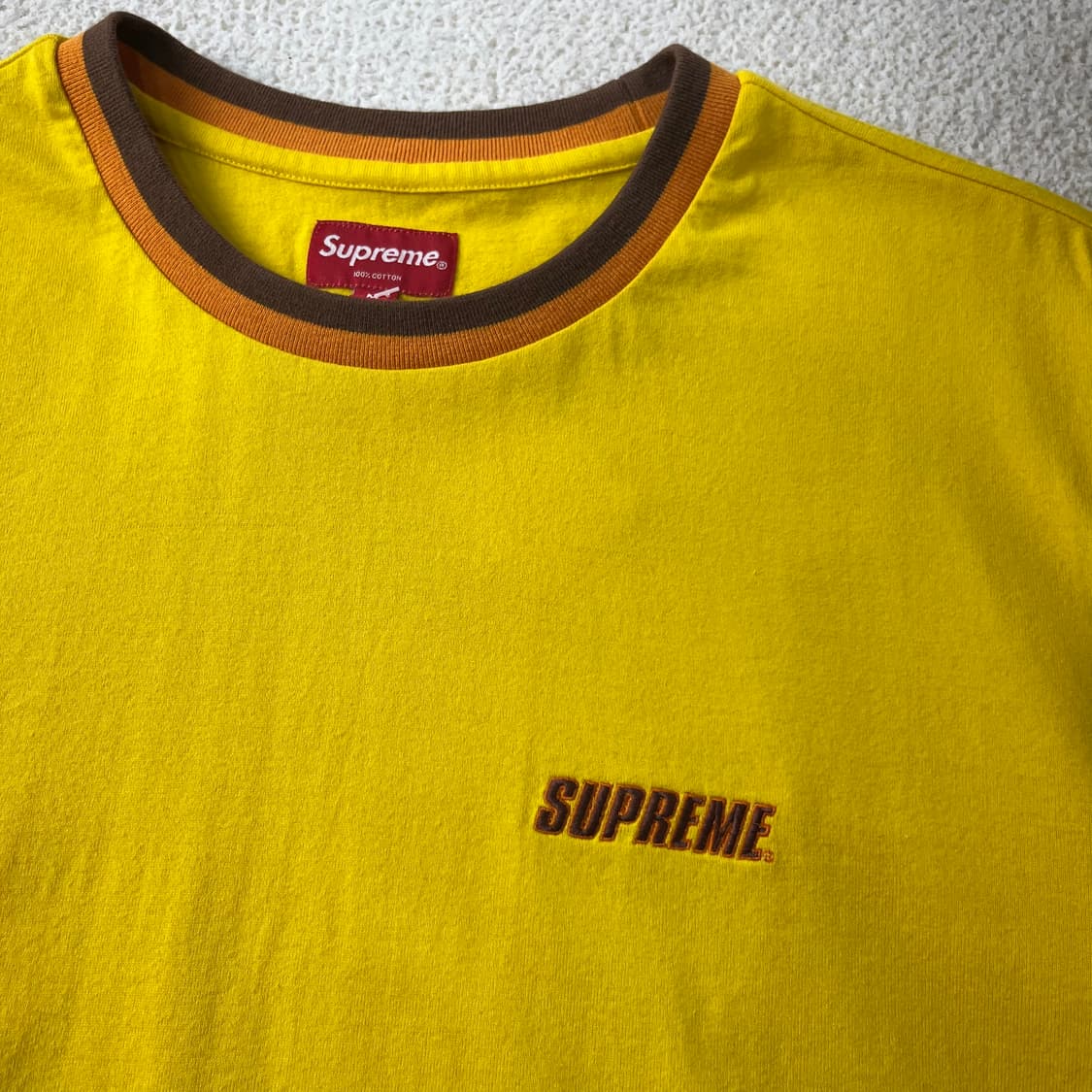100 슈프림 스플릿 립 S/S 탑 머스타드 반팔 티셔츠 상품이미지2