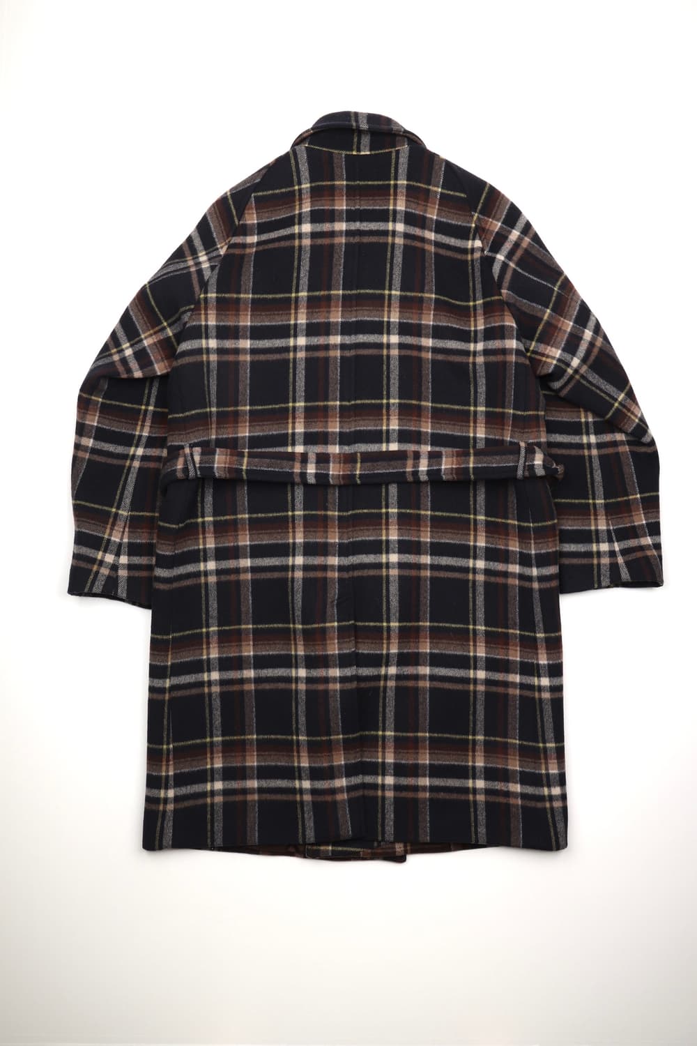 Shirter 벨티드 울 체크 코트 체크 네이비 상품이미지7