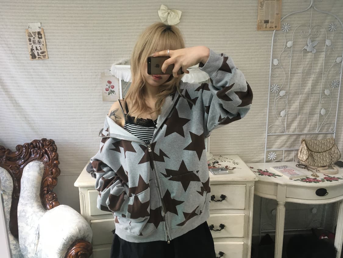 Bape 베이프 초코그레이 스타 후드집업 상품이미지6