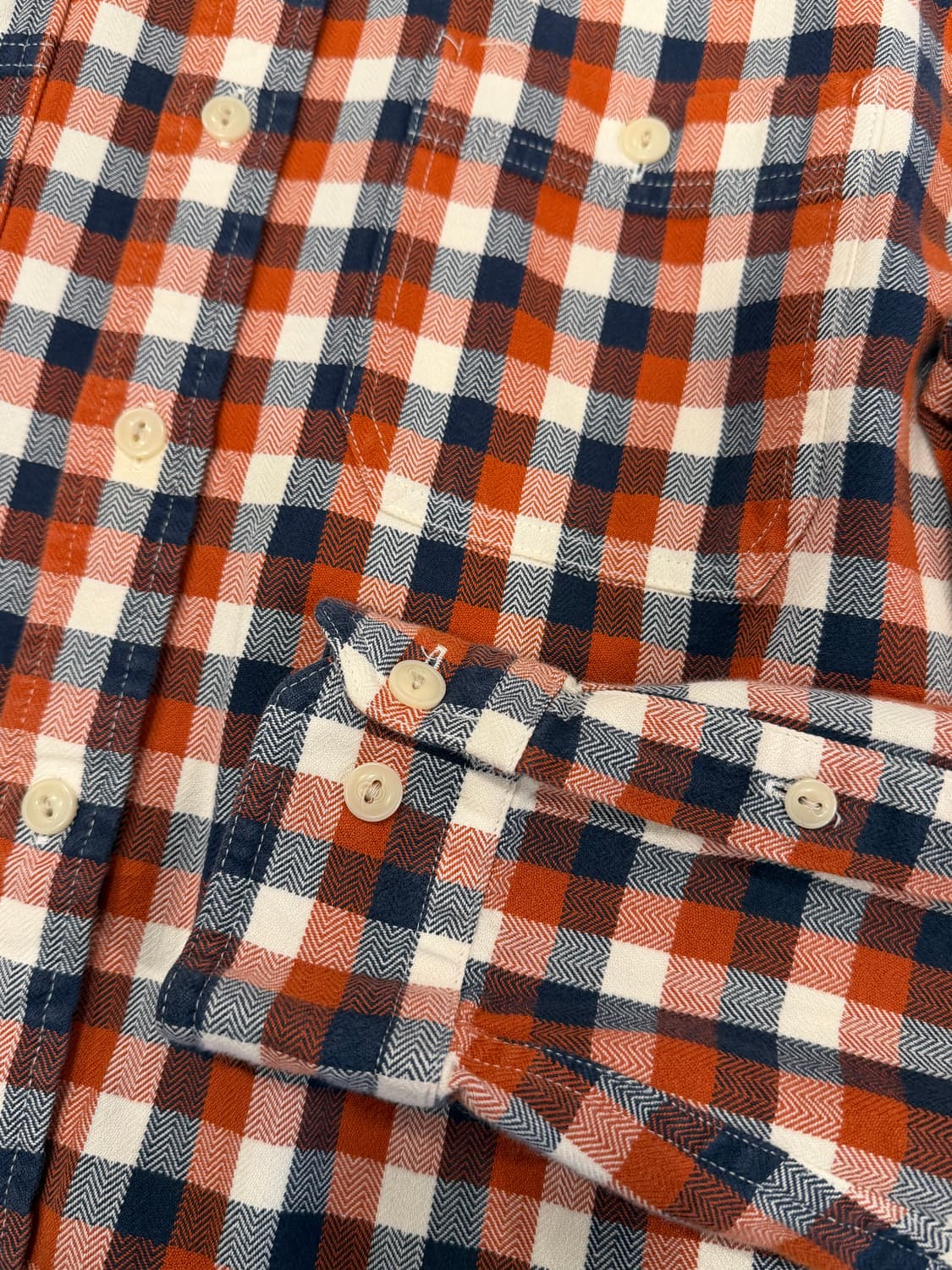 00s L.L.Bean 엘엘빈 헤링본 체크 셔츠 상품이미지7
