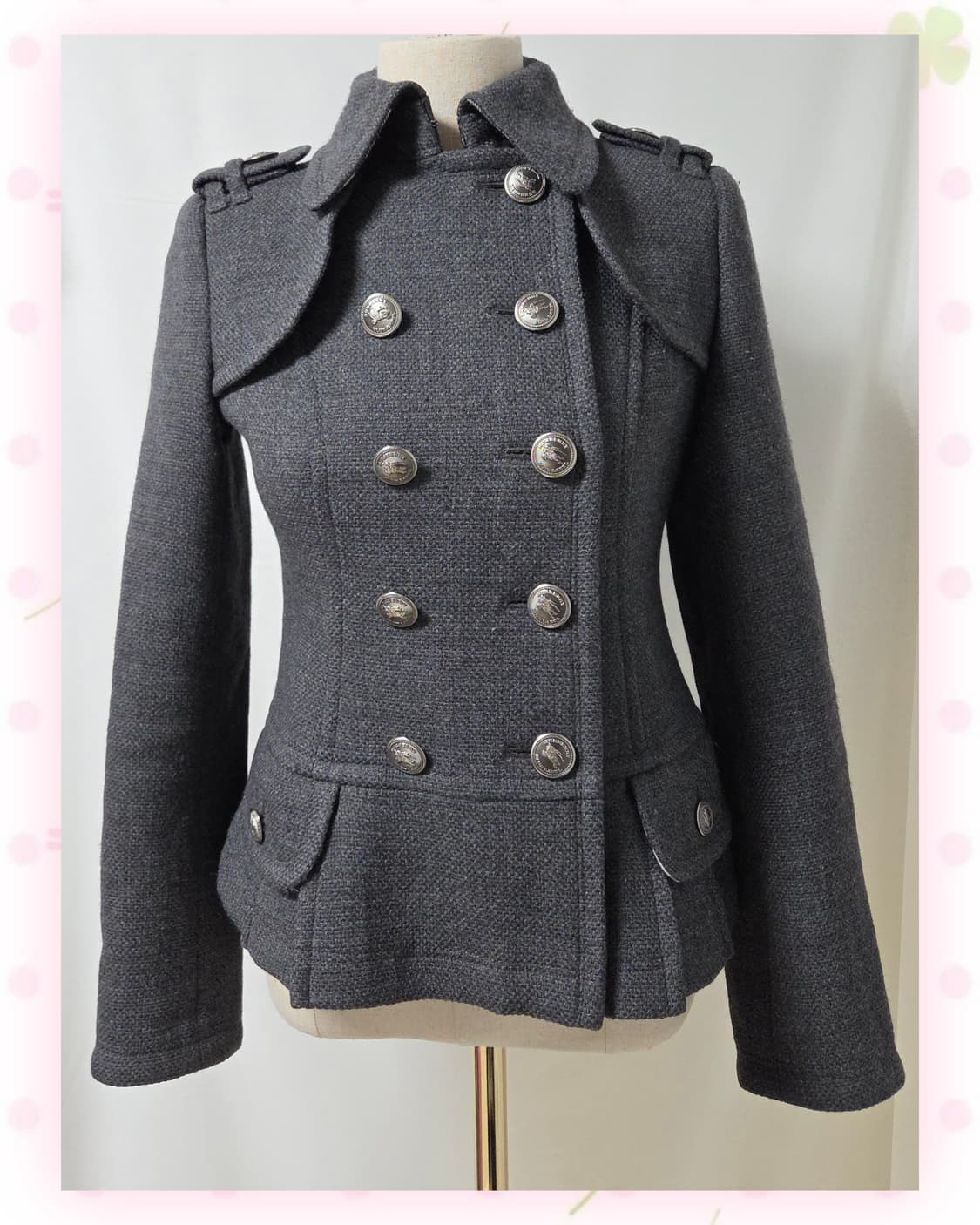 버버리 블루라벨 차콜 숏코트 상품이미지5