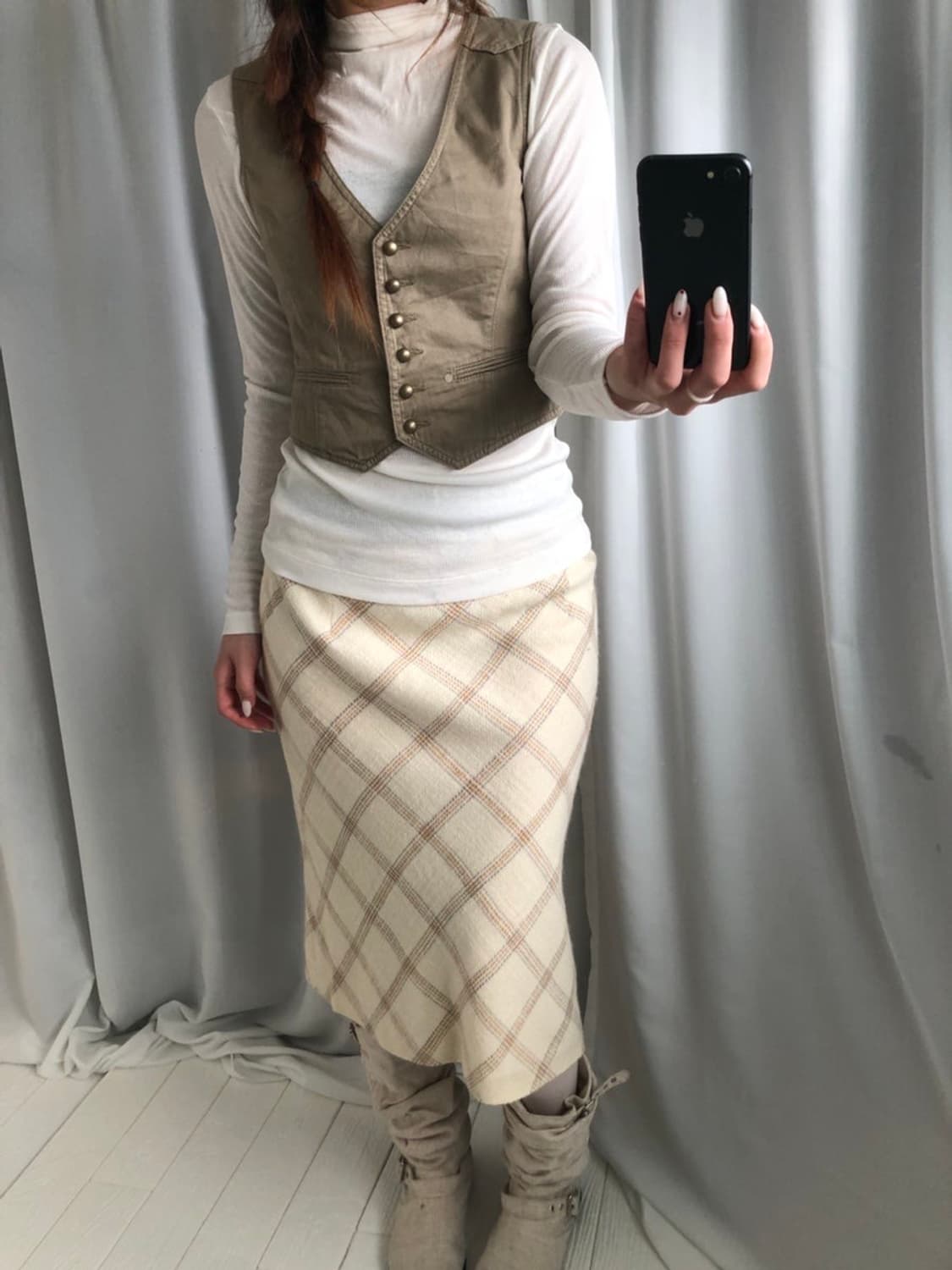 823. beige vintage vest  상품이미지2