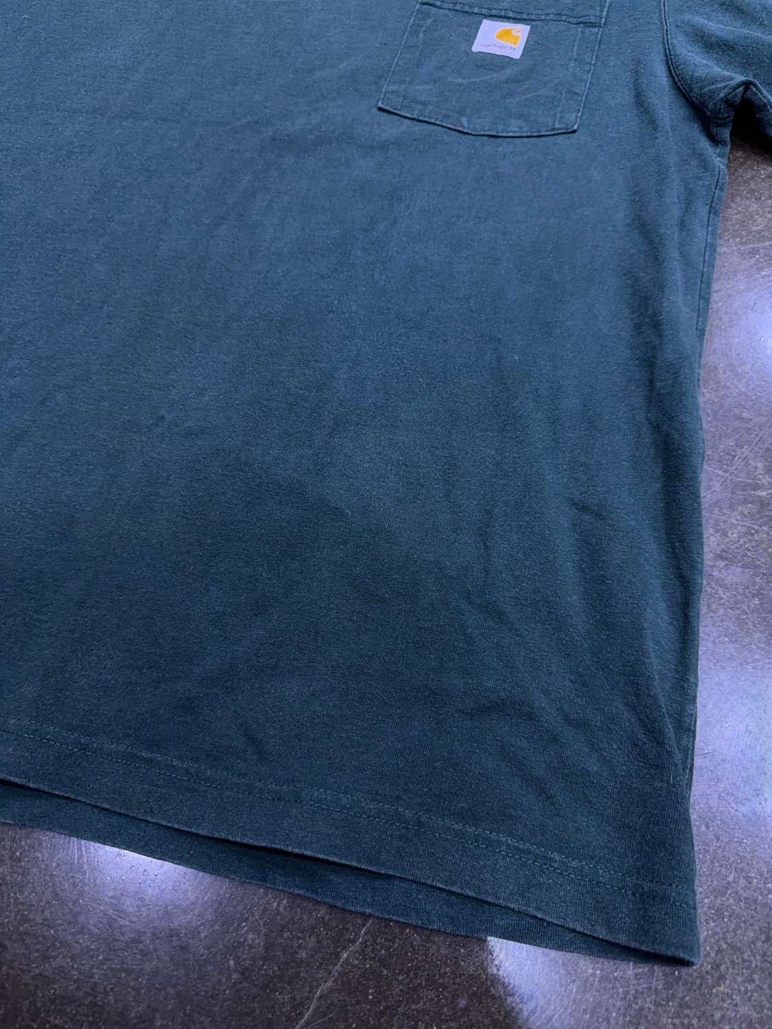 칼하트 빈티지 오리지널핏 원포켓 반팔티 다크그린 M 상품이미지5