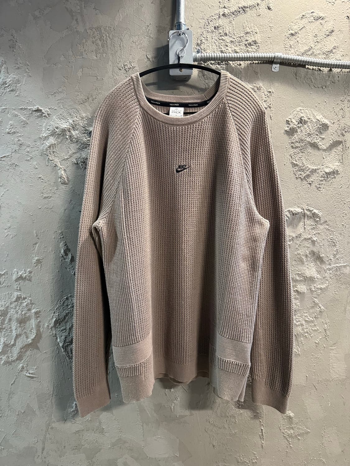 XL 나이키 NIKE 테크팩 와플 니트 크루넥 스웨터 모카 상품이미지1