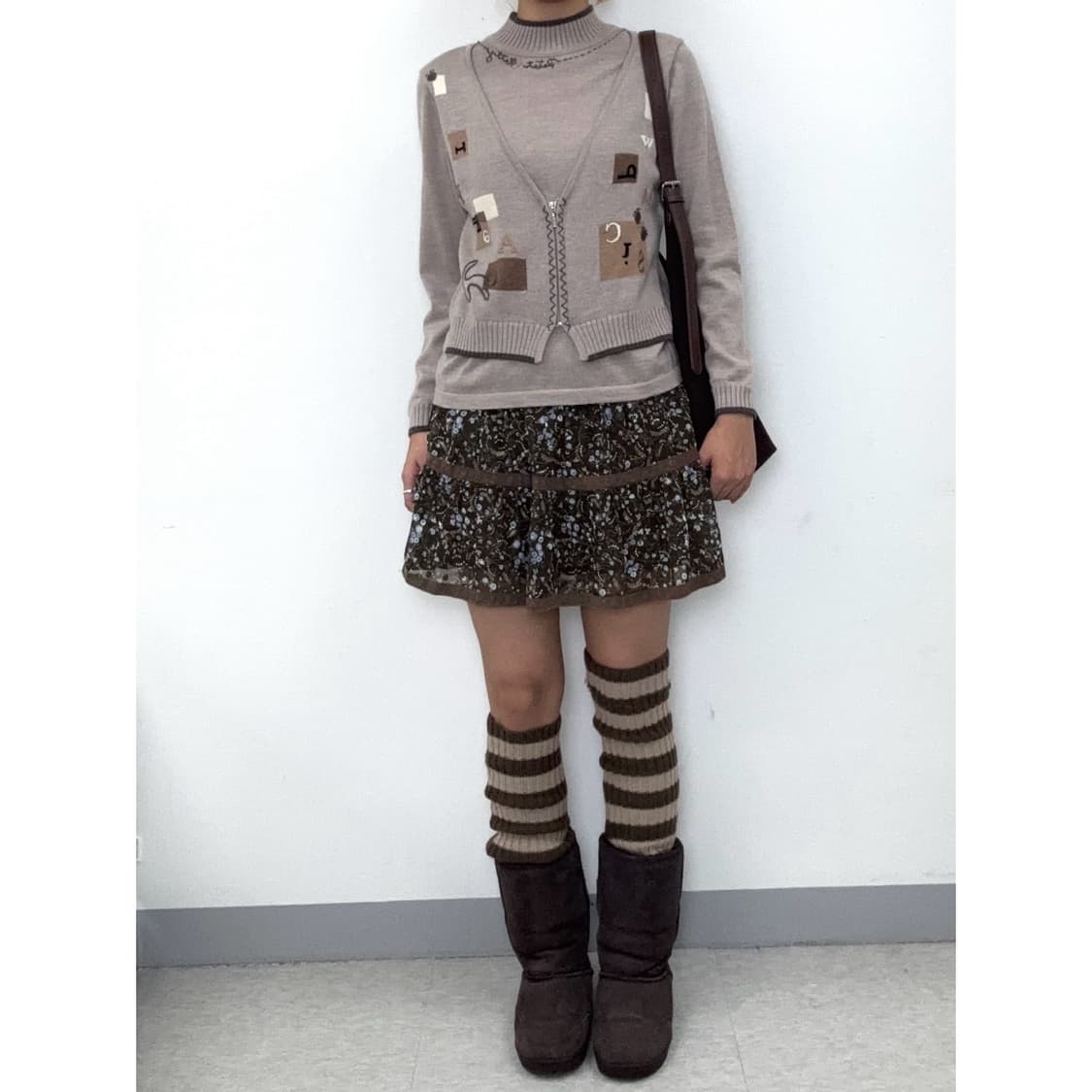 빈티지 울100% 브라운 니트 상품이미지2