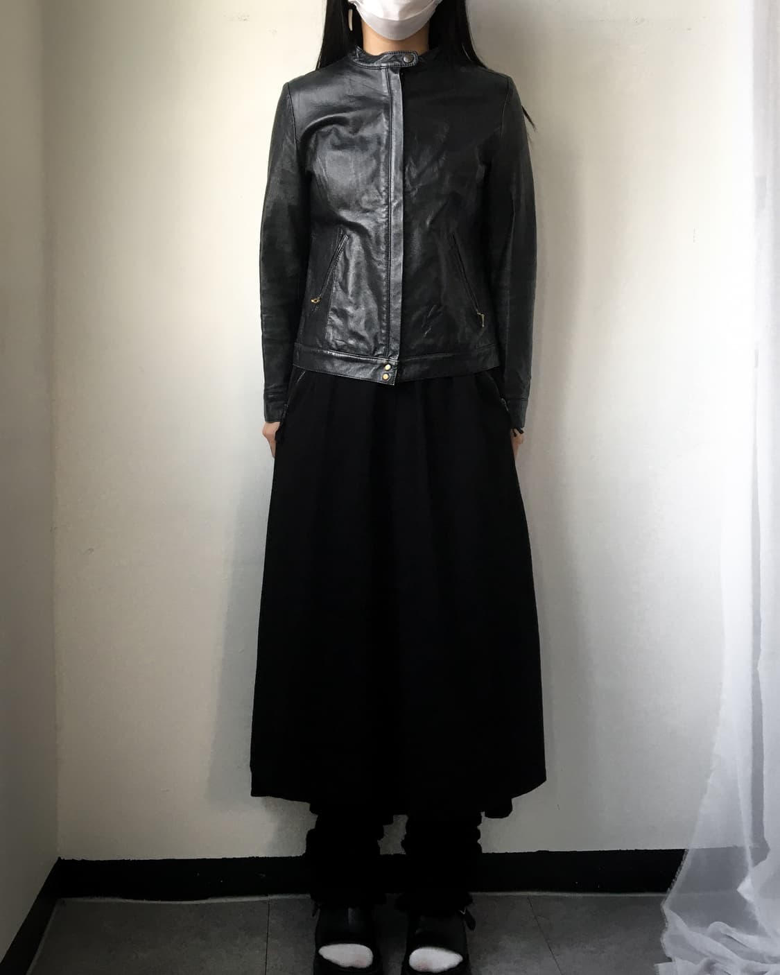 High neck leather jacket 상품이미지8