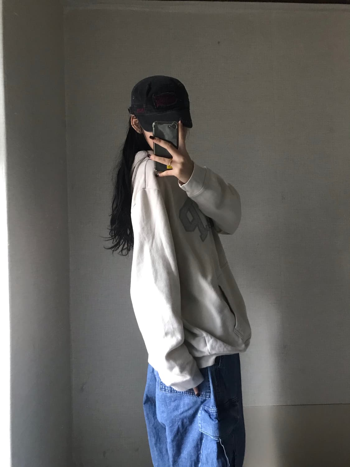 갭 아이보리 오버핏 후드티 상품이미지4