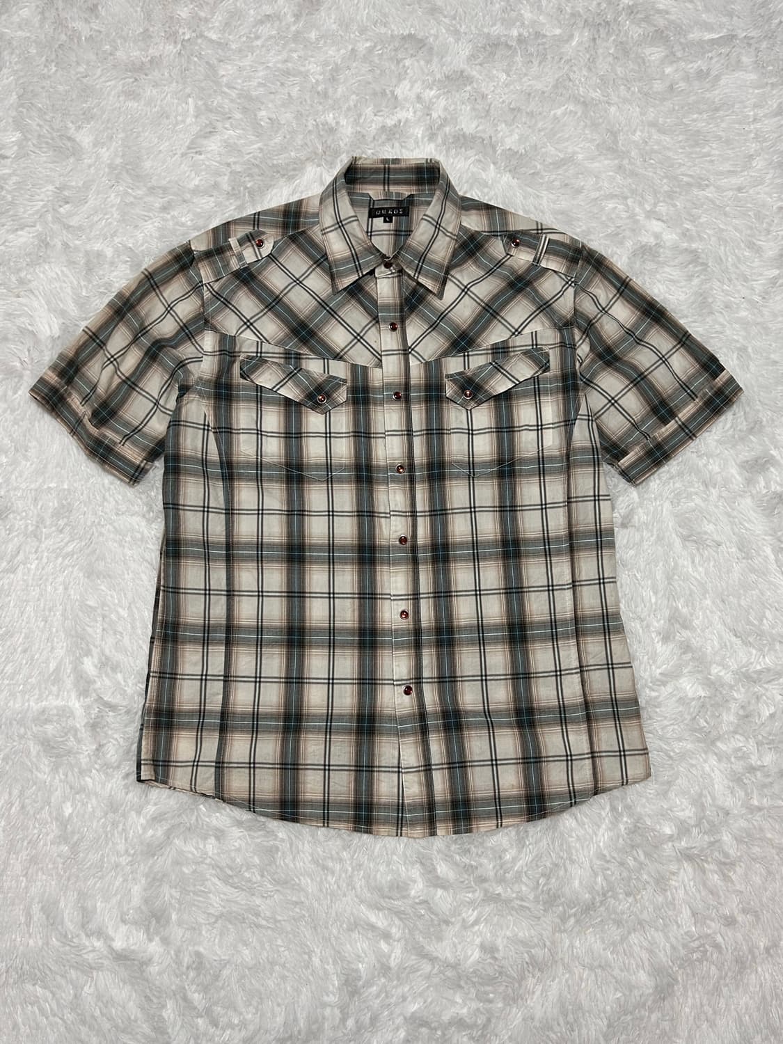 y2k check half shirts 상품이미지2