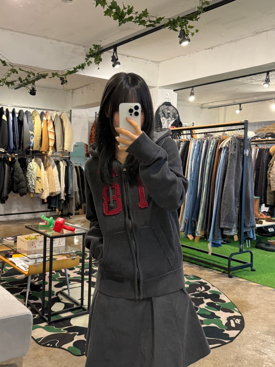 아베크롬비 기모 후드집업 차콜 상품이미지4