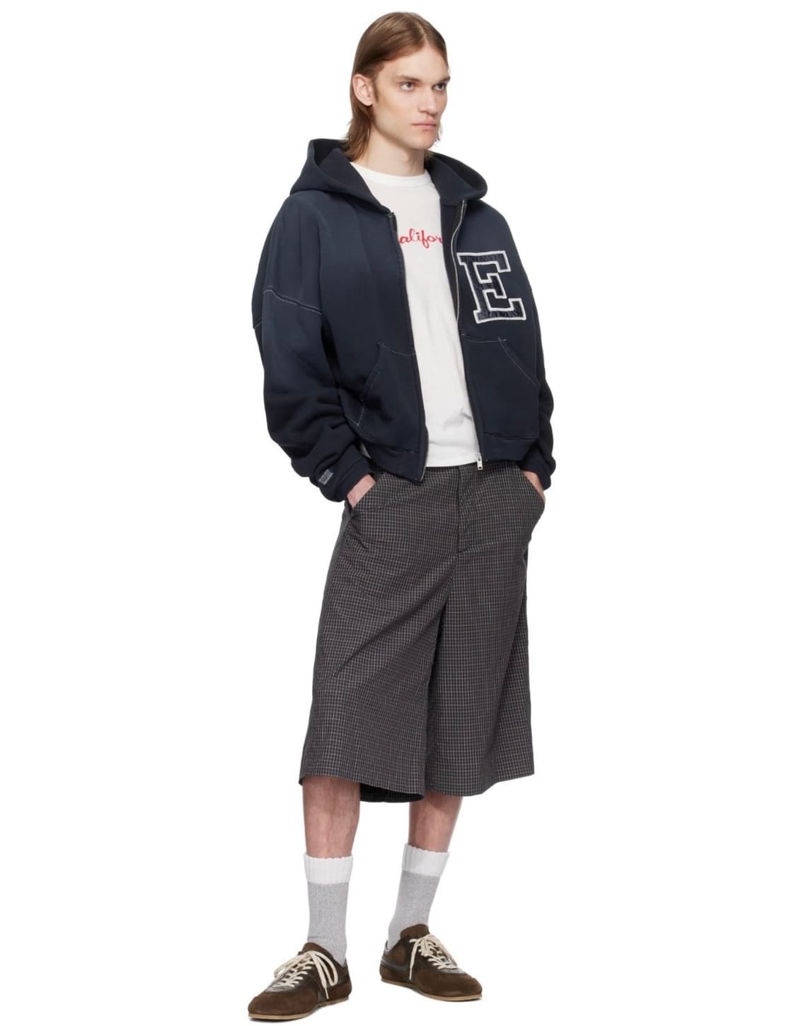 [XL]이알엘 ERL 25fw 바시티 후드집업/네이비 상품이미지4