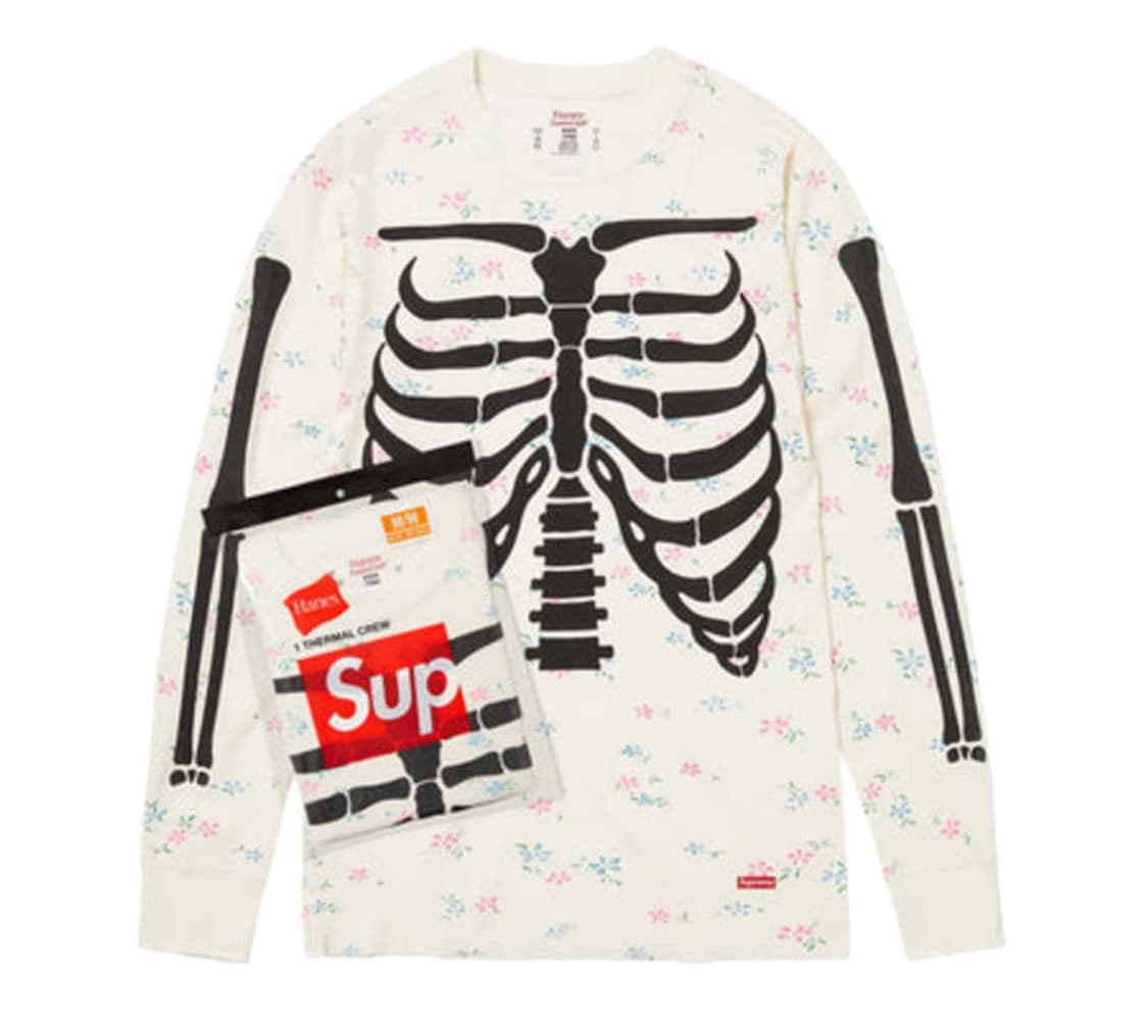 판매) 슈프림 헤인즈 본즈 써멀 크루넥 플로럴 supreme hanes 상품이미지1
