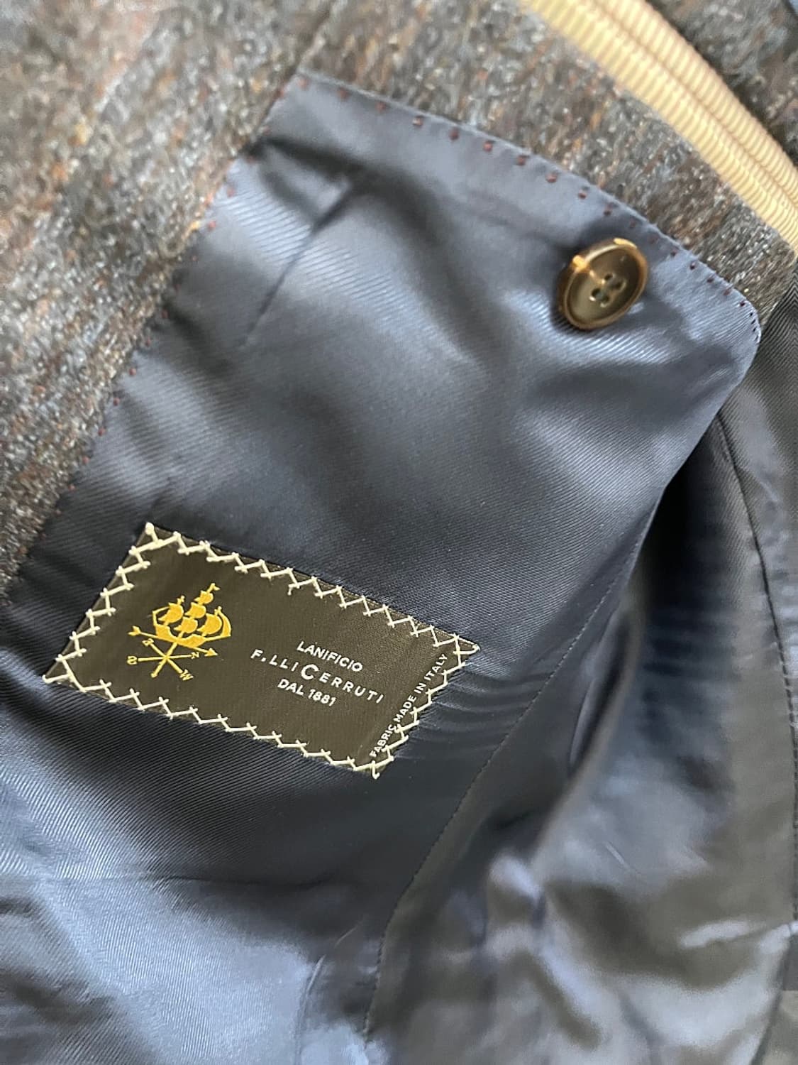 100) 란스미어 체크 울자켓 상품이미지3