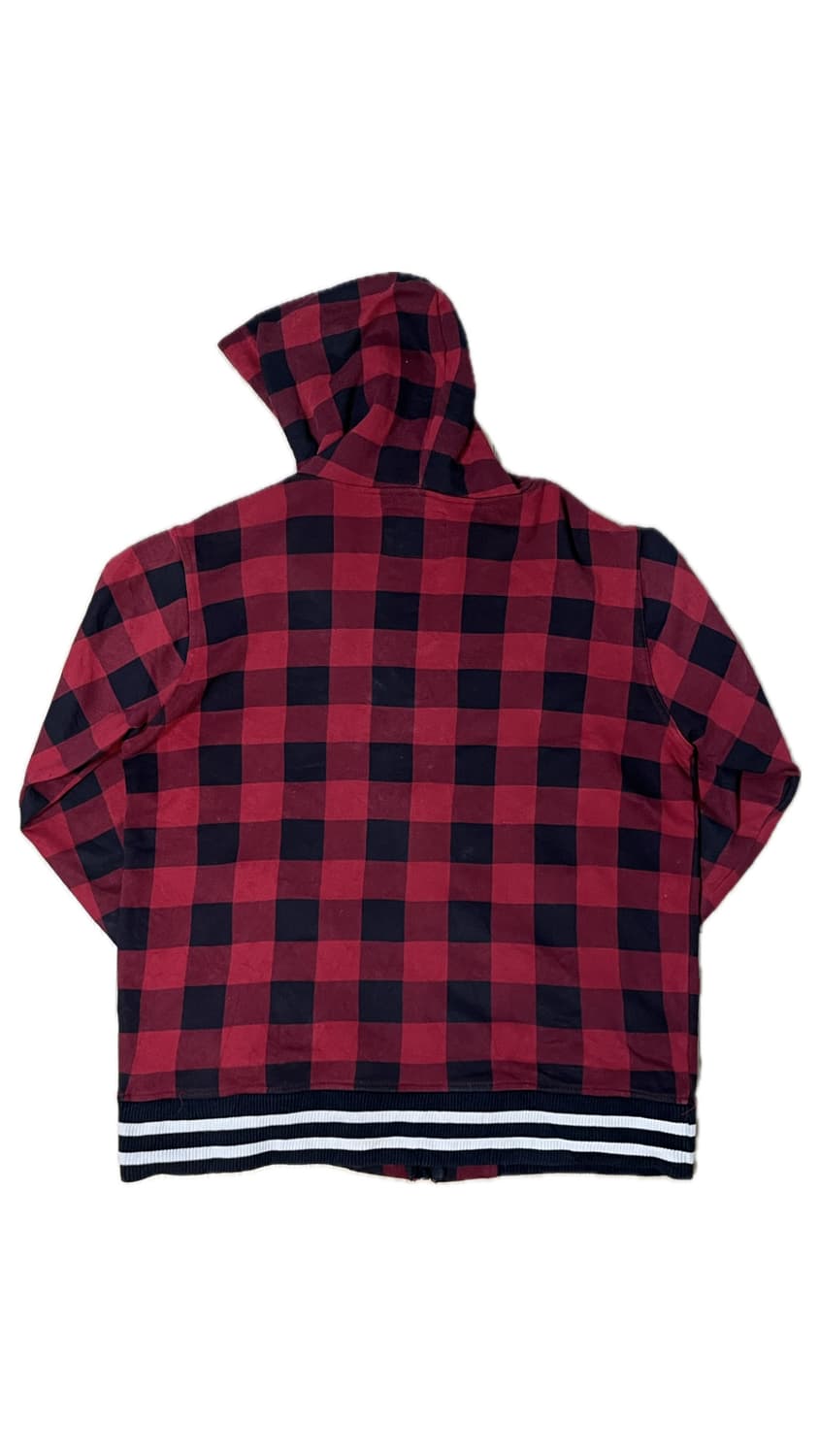 One after99 레드 체크 후드집업 상품이미지6