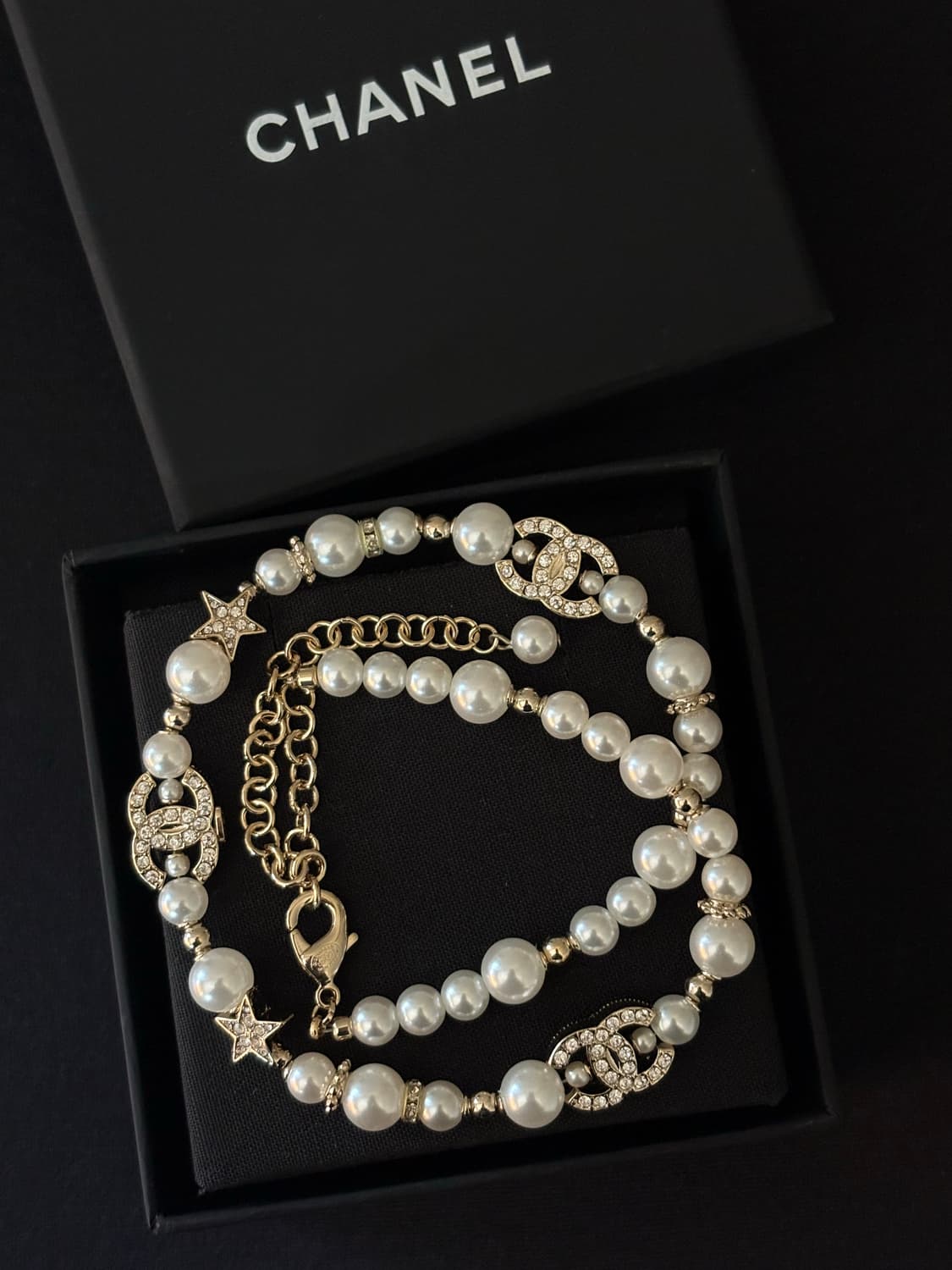 샤넬 정품 업사이클링 cc펄 크리스탈 진주 목걸이 상품이미지3