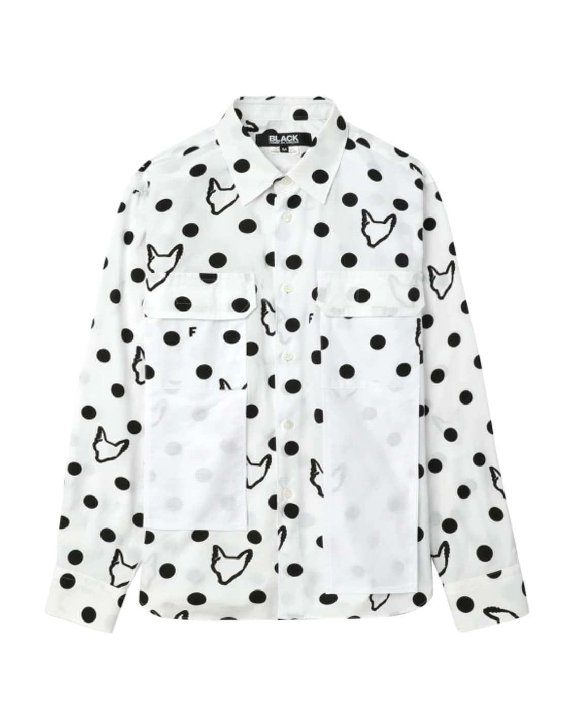 새상품 꼼데가르송 블랙 도트 드레스 셔츠 S/M 상품이미지5