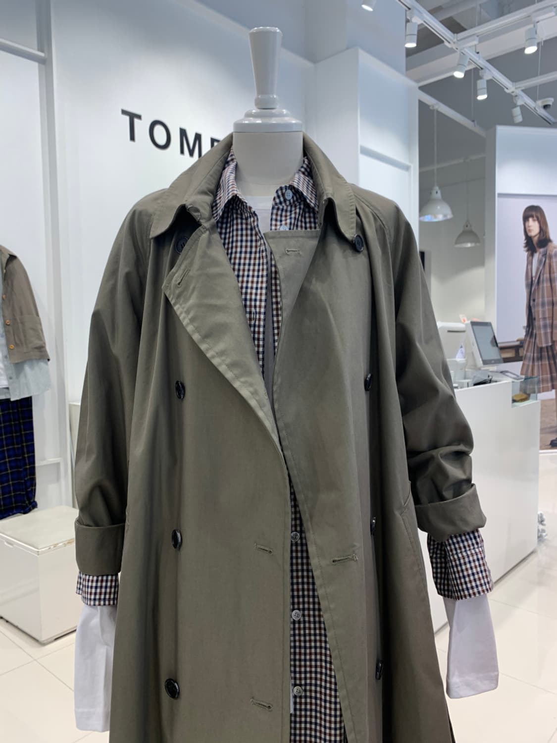 톰보이 트렌치코트 카키 상품이미지4