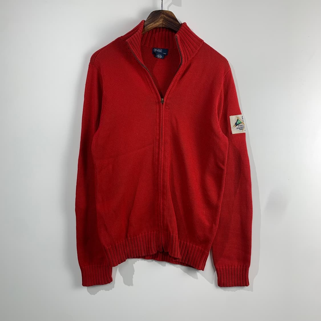 폴로 랄프로렌 암로고 레드 가디건 니트 집업 상품이미지2