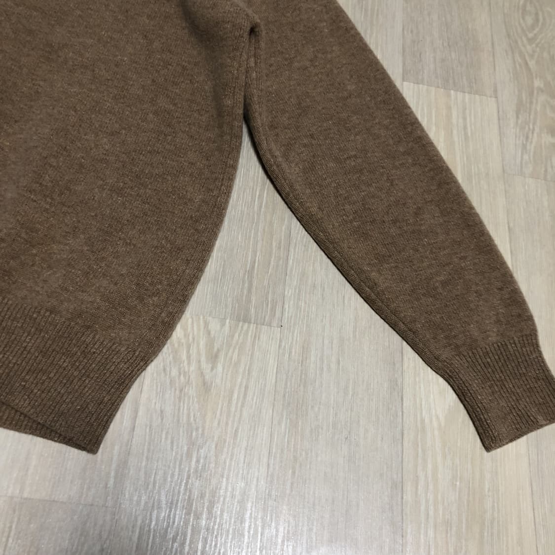 (105) 닥스 DAKS 100% 퓨어울 카라 케이블 가디건 다크 카멜 상품이미지7