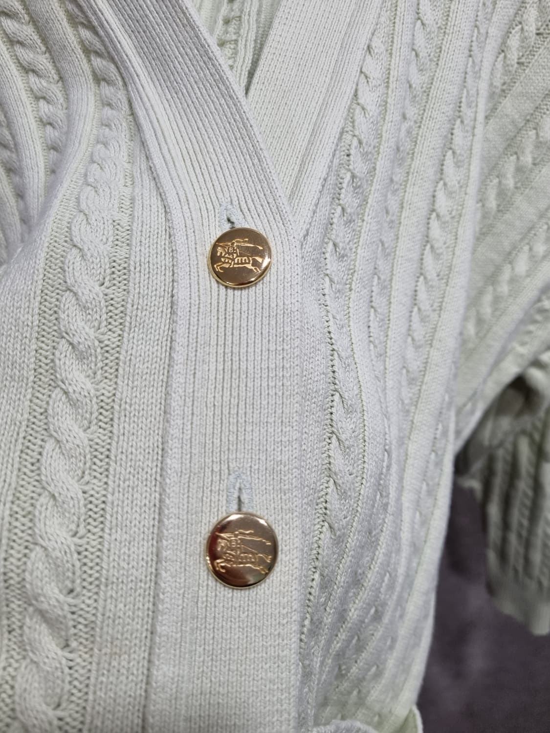 여성 90~95 버버리 케이블 가디건 구형 상품이미지7