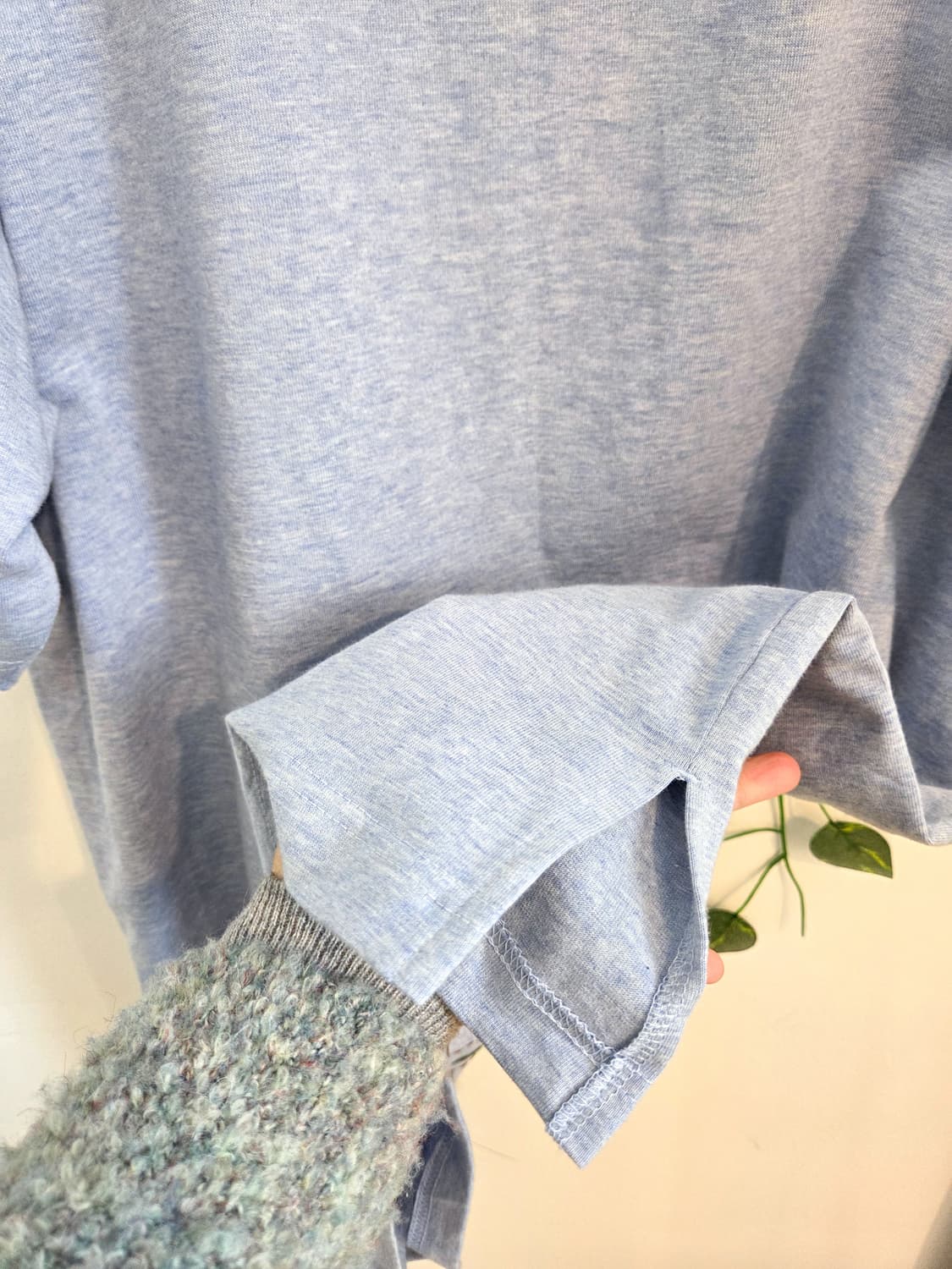 패치 디테일 반팔 티셔츠 [빅사이즈] 상품이미지5