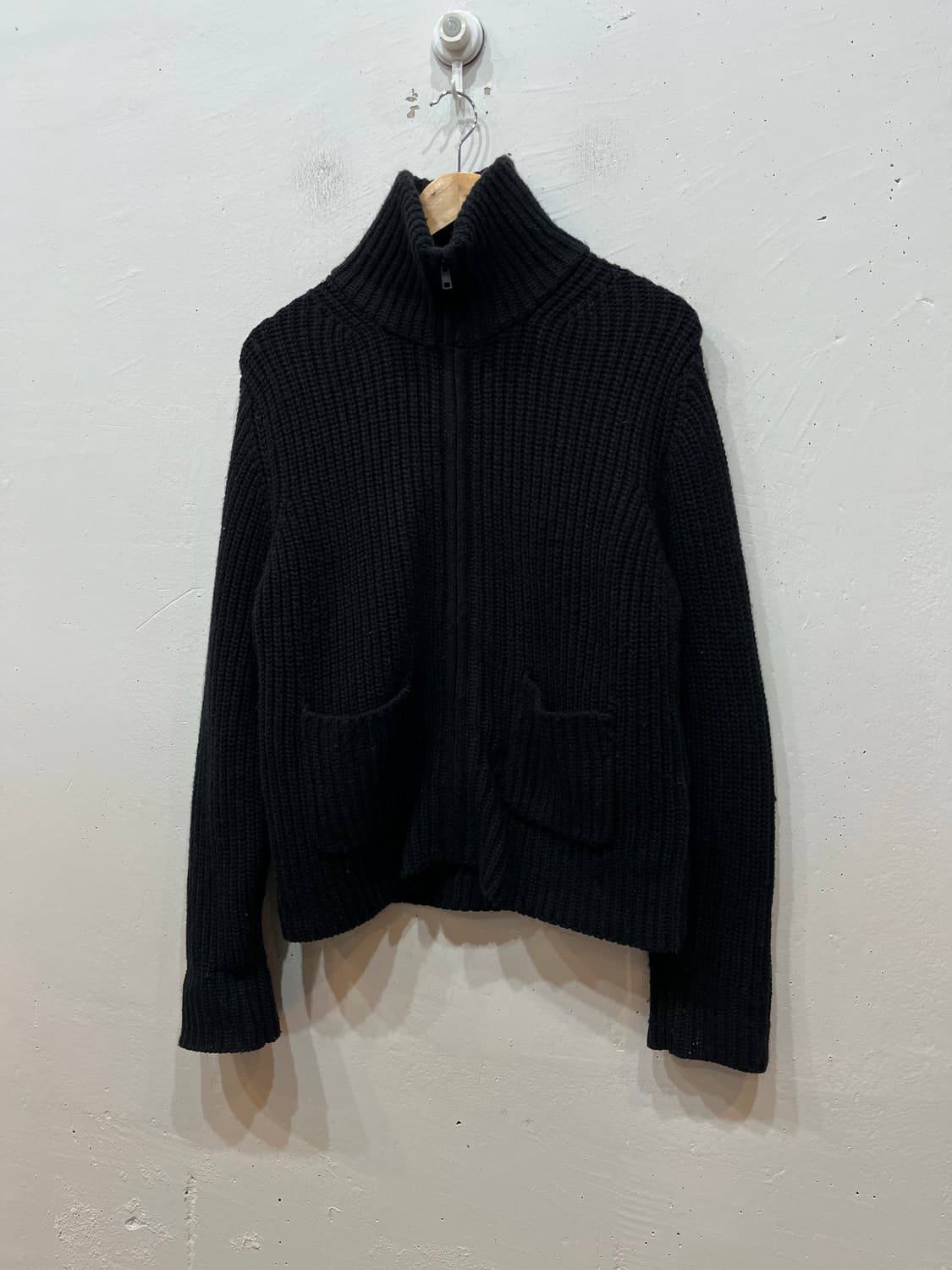 유니클로U 램스울 블렌드 니트집업 자켓 블랙 우먼즈 XL 상품이미지1