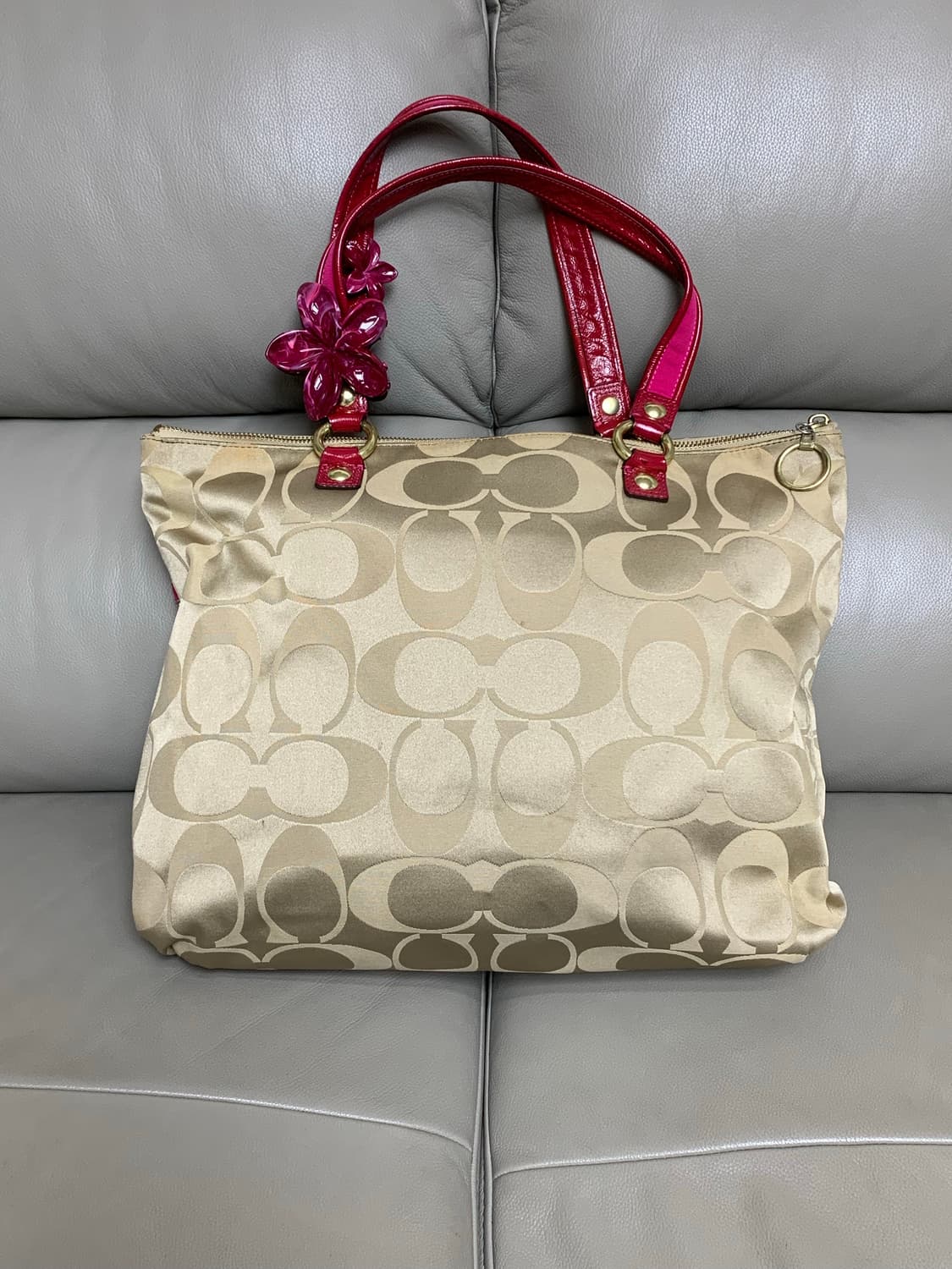 코치 핑크 포인트 갸루 빅숄더백 상품이미지5