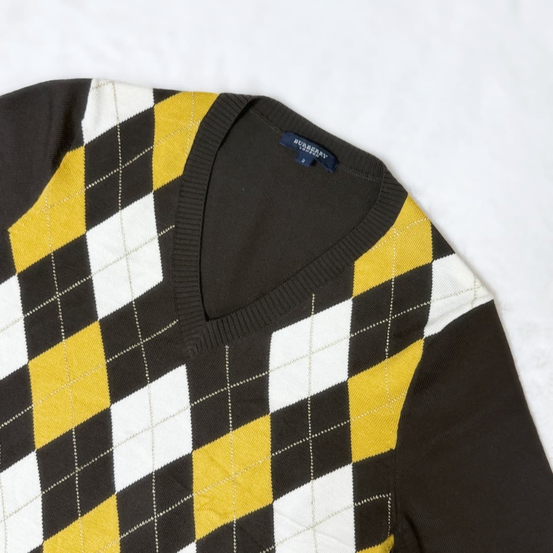 Burberry 버버리 대대장 라떼갸루 초코바나나 아가일 딱붙 니트 상품이미지2