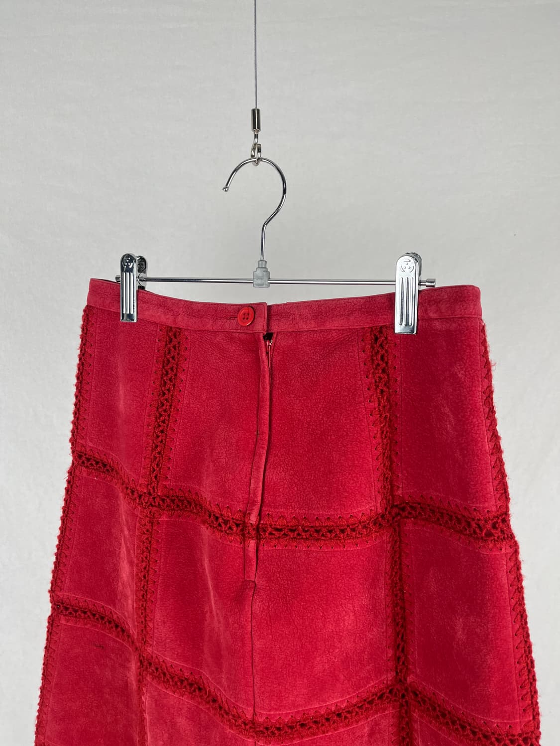 Vintage 레드컬러 스웨이드 스커트 상품이미지4