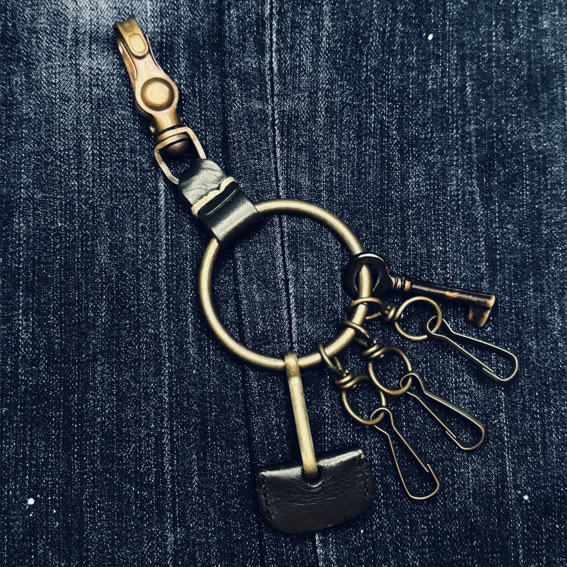 빈티지 스타일 브라스 키체인 열쇠고리 키링 세트 상품이미지1