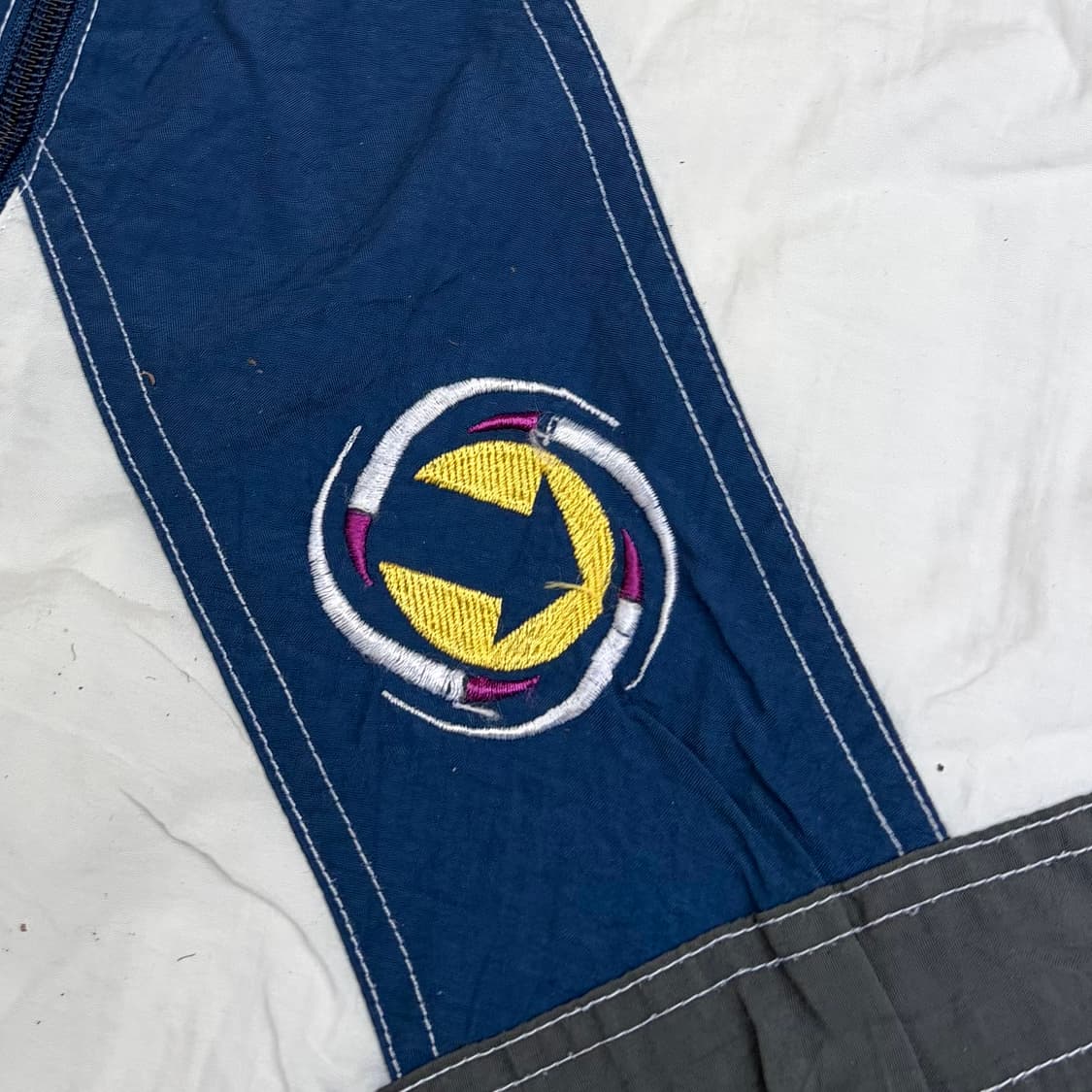 90s JPN 화이트 밀리터리 올드스쿨 바람막이 트랙자켓 XXL 상품이미지8