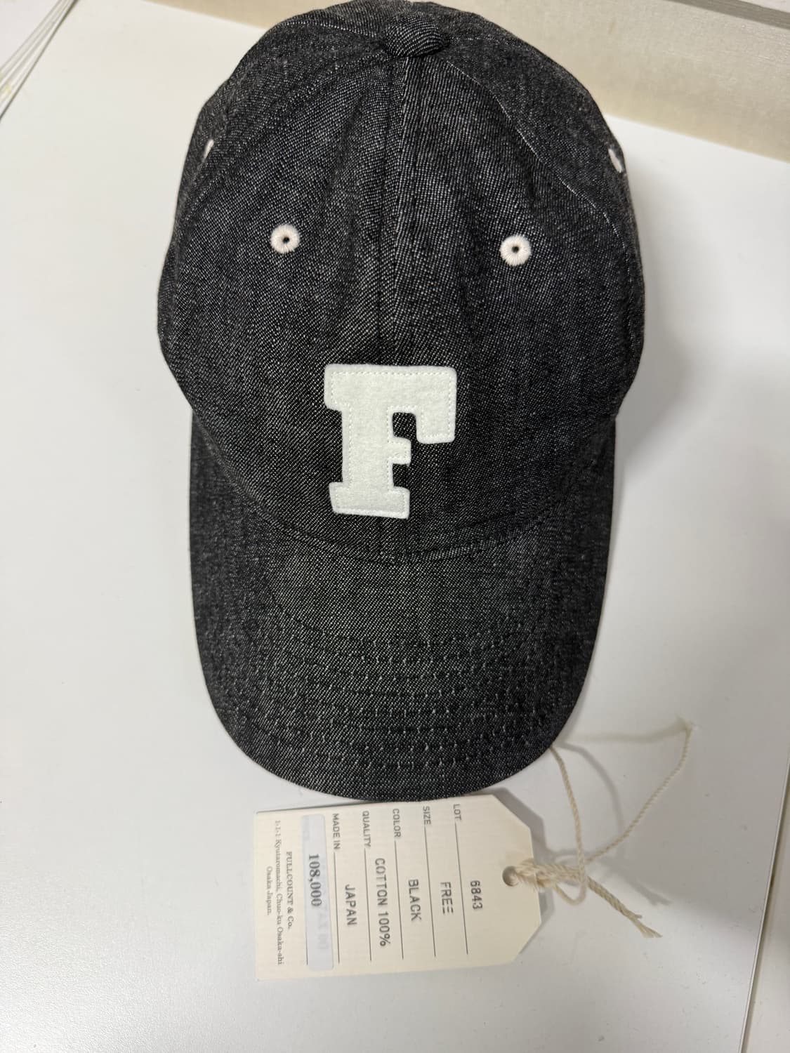 풀카운트 F 데님 모자 블랙 색상 상품이미지1