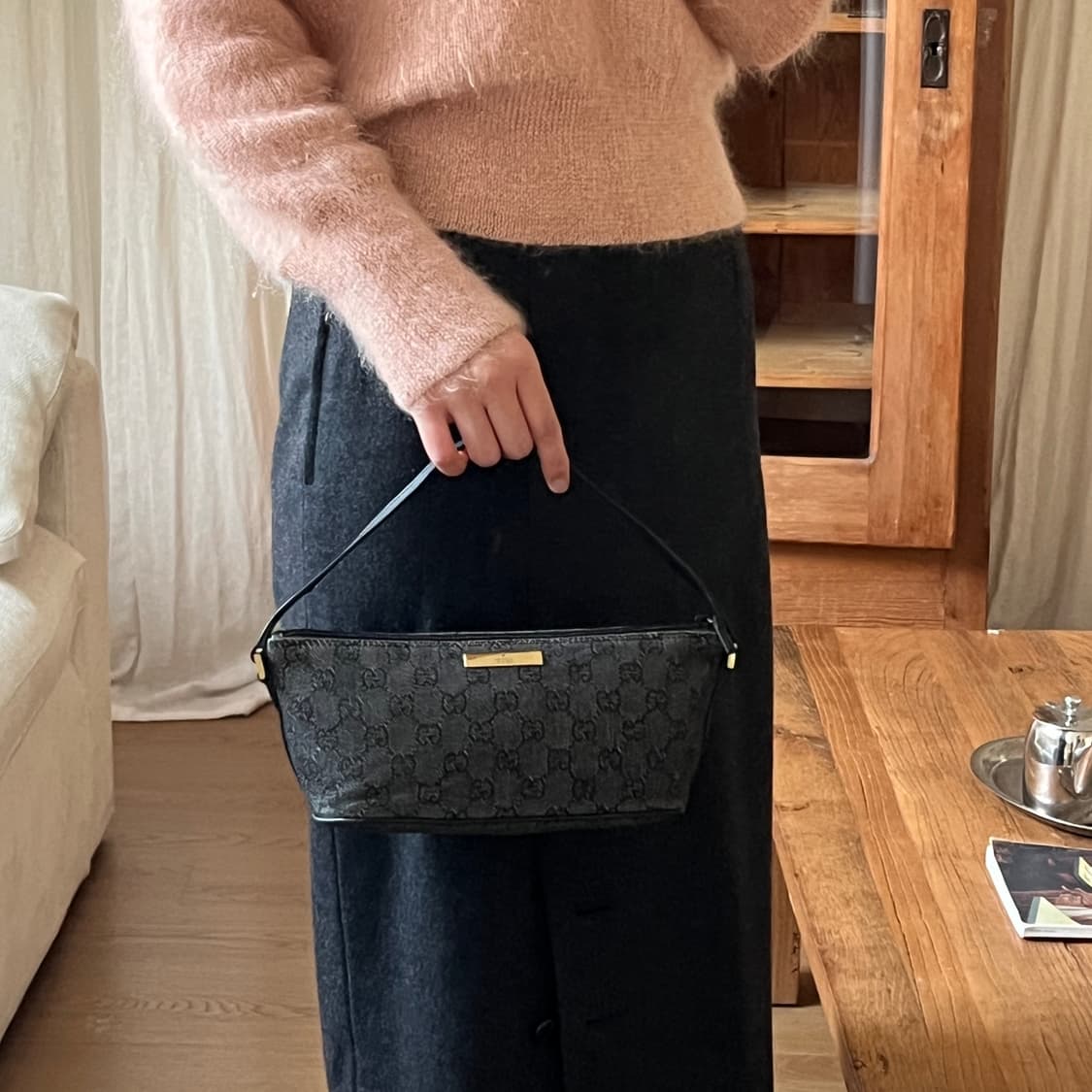 빈티지 구찌 GG 보트 포쉐트 숄더백 상품이미지10
