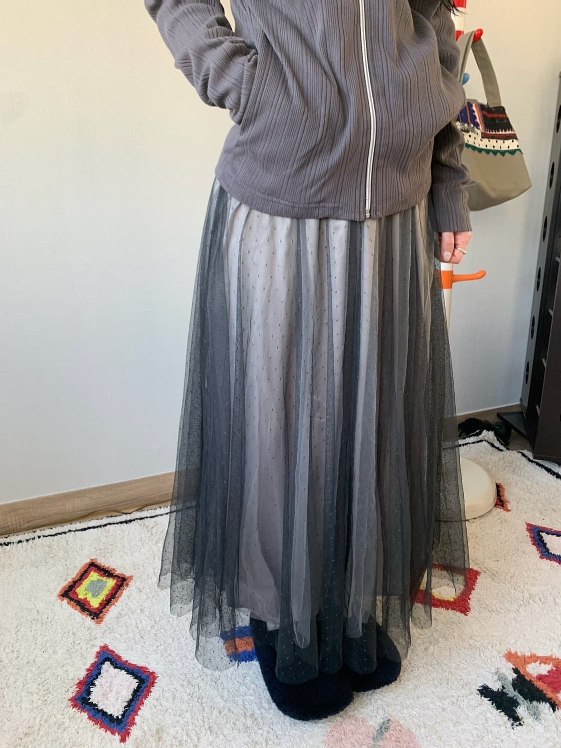 maxi sha-sha dot.. skirt  상품이미지2