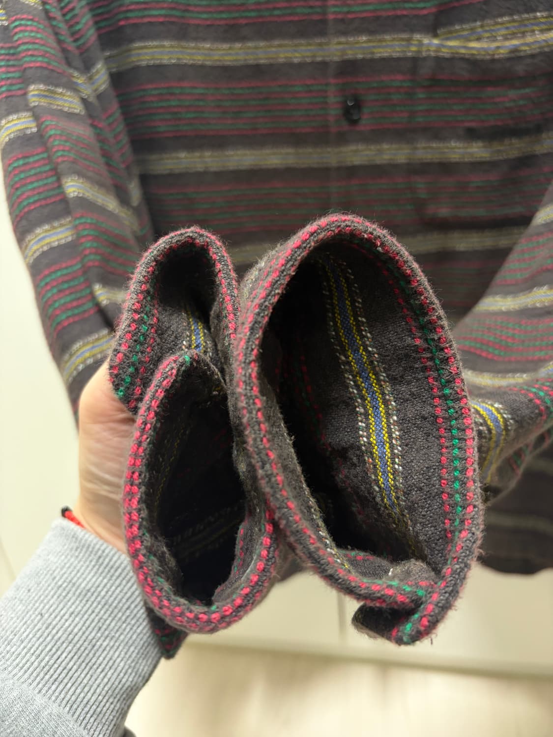 슈프림 우븐 스트라이프 셔츠 페이디드 블랙 L 상품이미지4