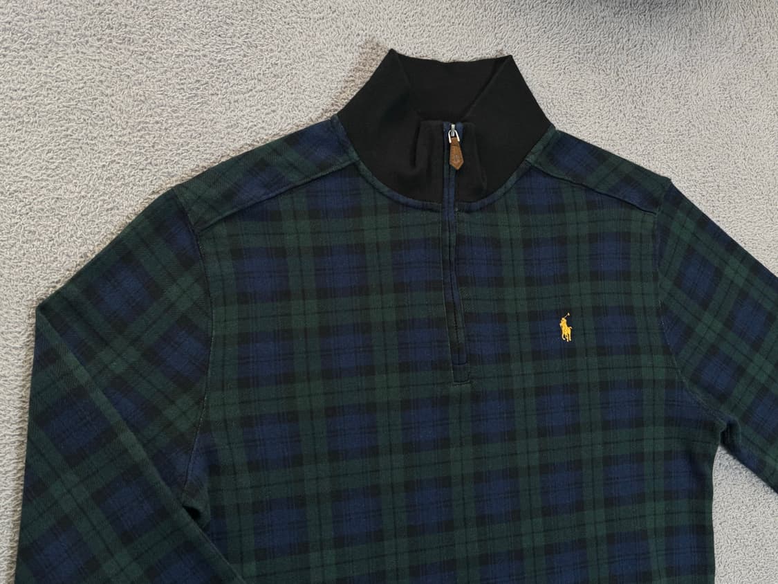 95-100 폴로 polo 이스테이트 블랙와치 쿼터집업 니트 상품이미지1