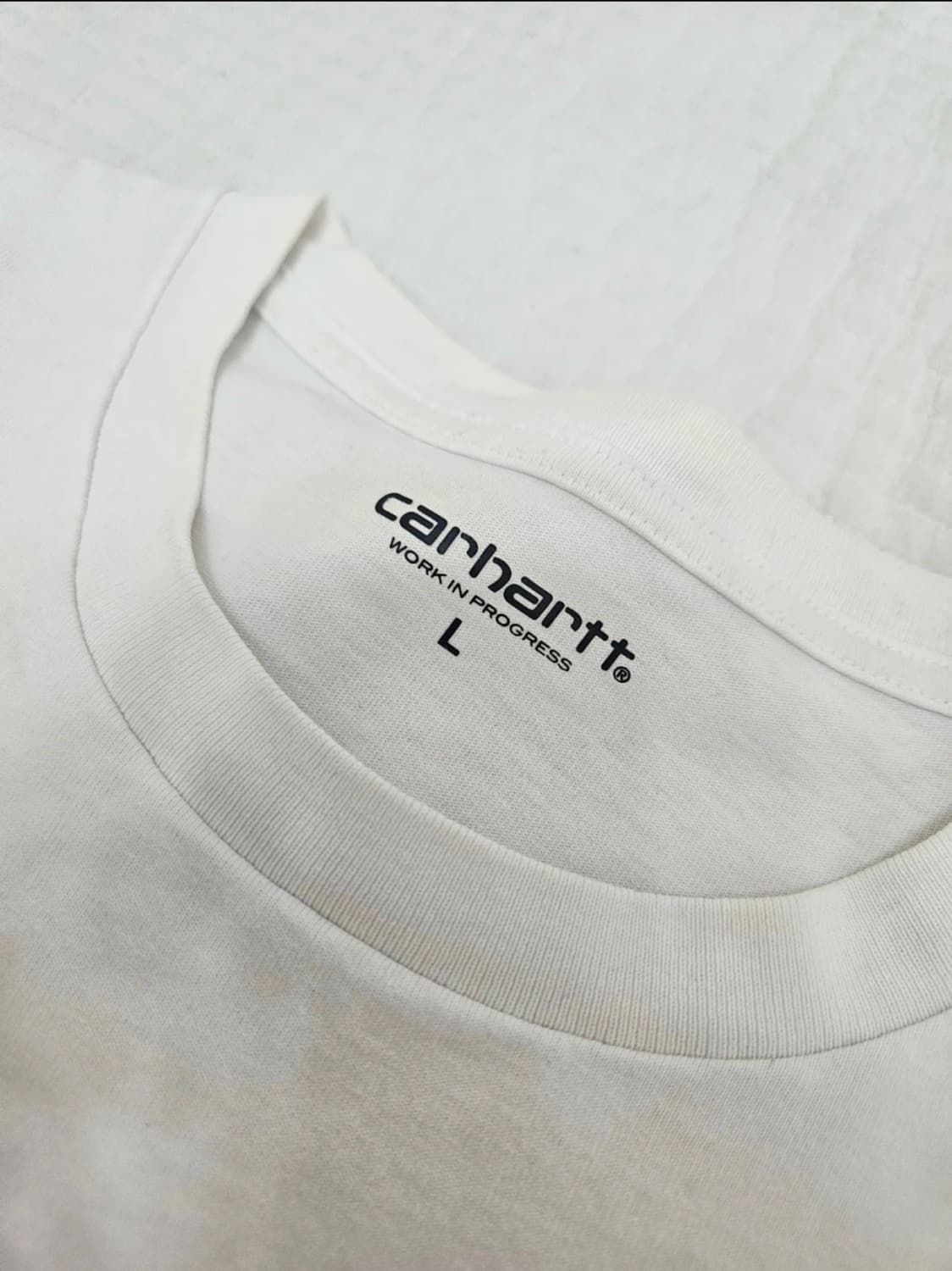 칼하트 WIP 오버핏 포켓 반팔티 L 화이트 상품이미지3