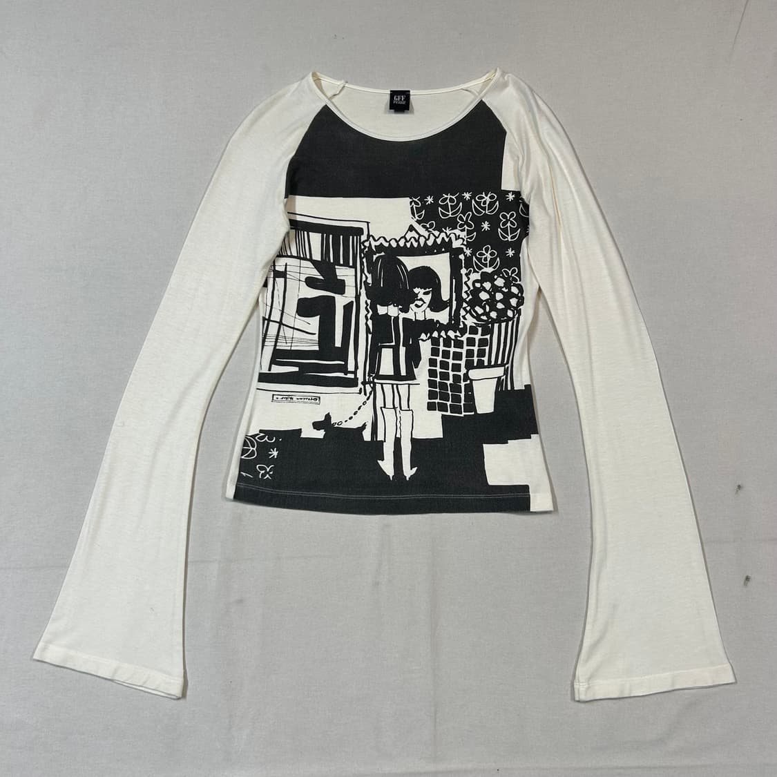 S) 지안프랑코 페레 GFF 아카이브 팝아트 벨 슬리브 티셔츠 상품이미지1