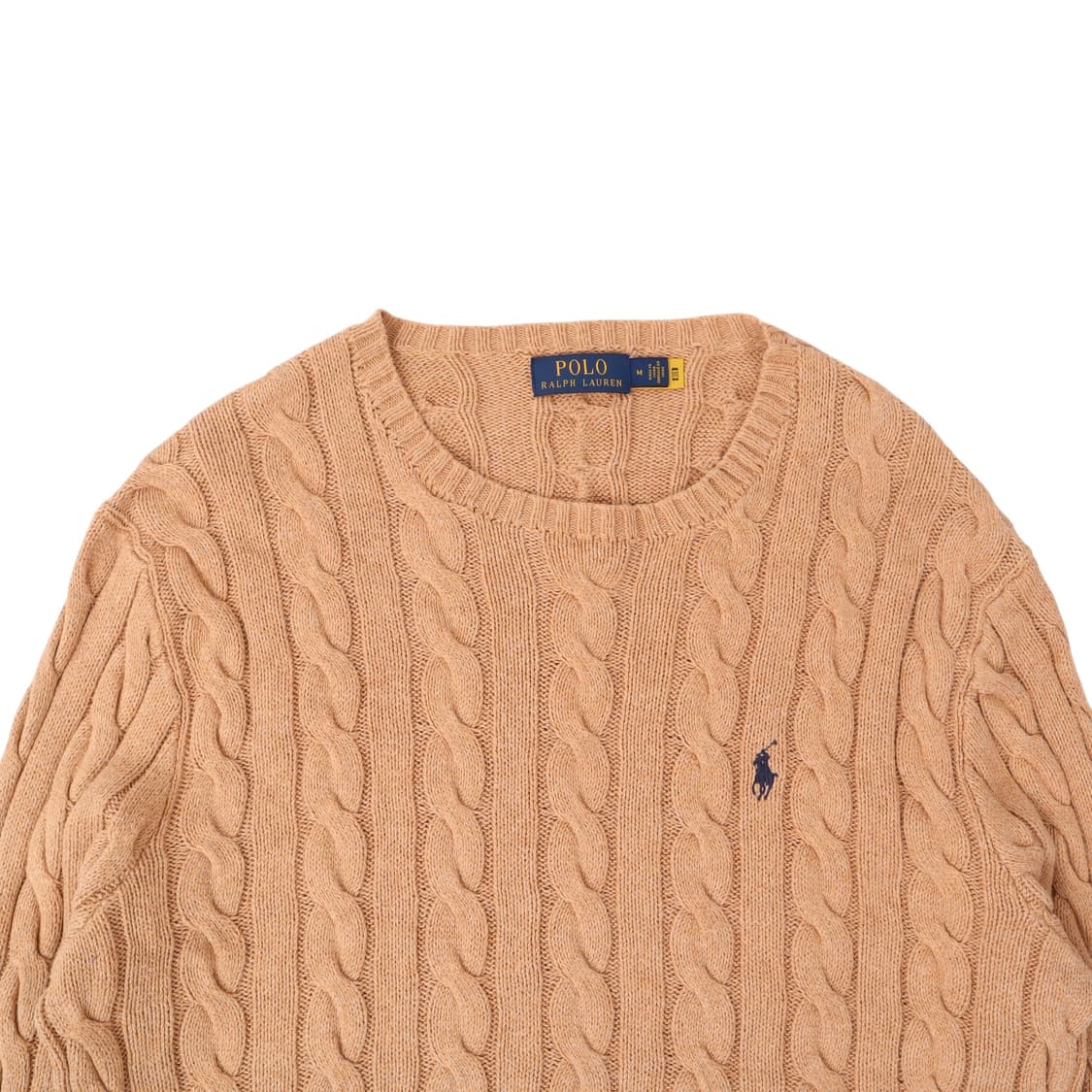 폴로 랄프로렌 신형 QR 베이지 코튼 케이블 니트 상품이미지2