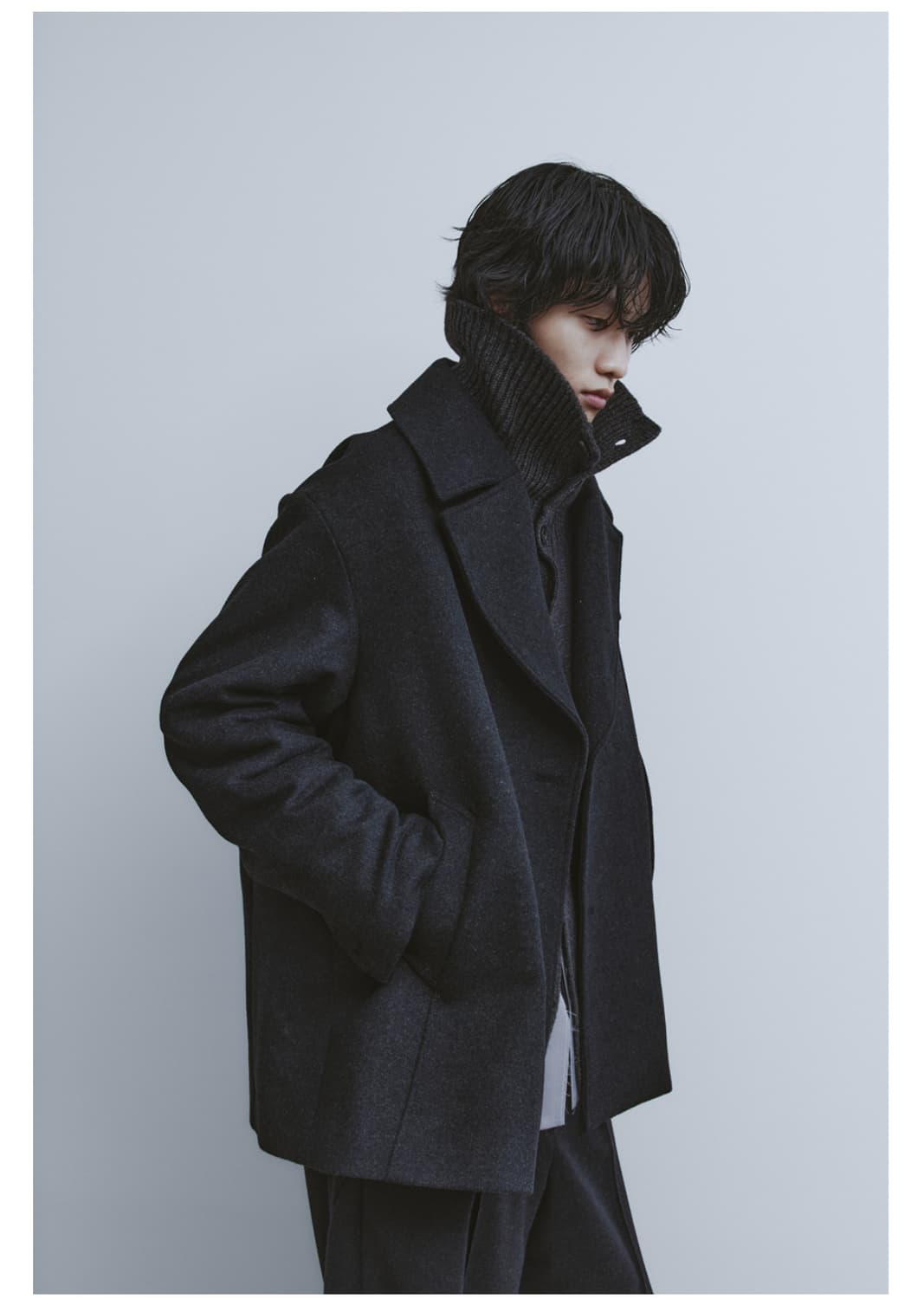 유스 피코트 차콜 M사이즈 상품이미지1