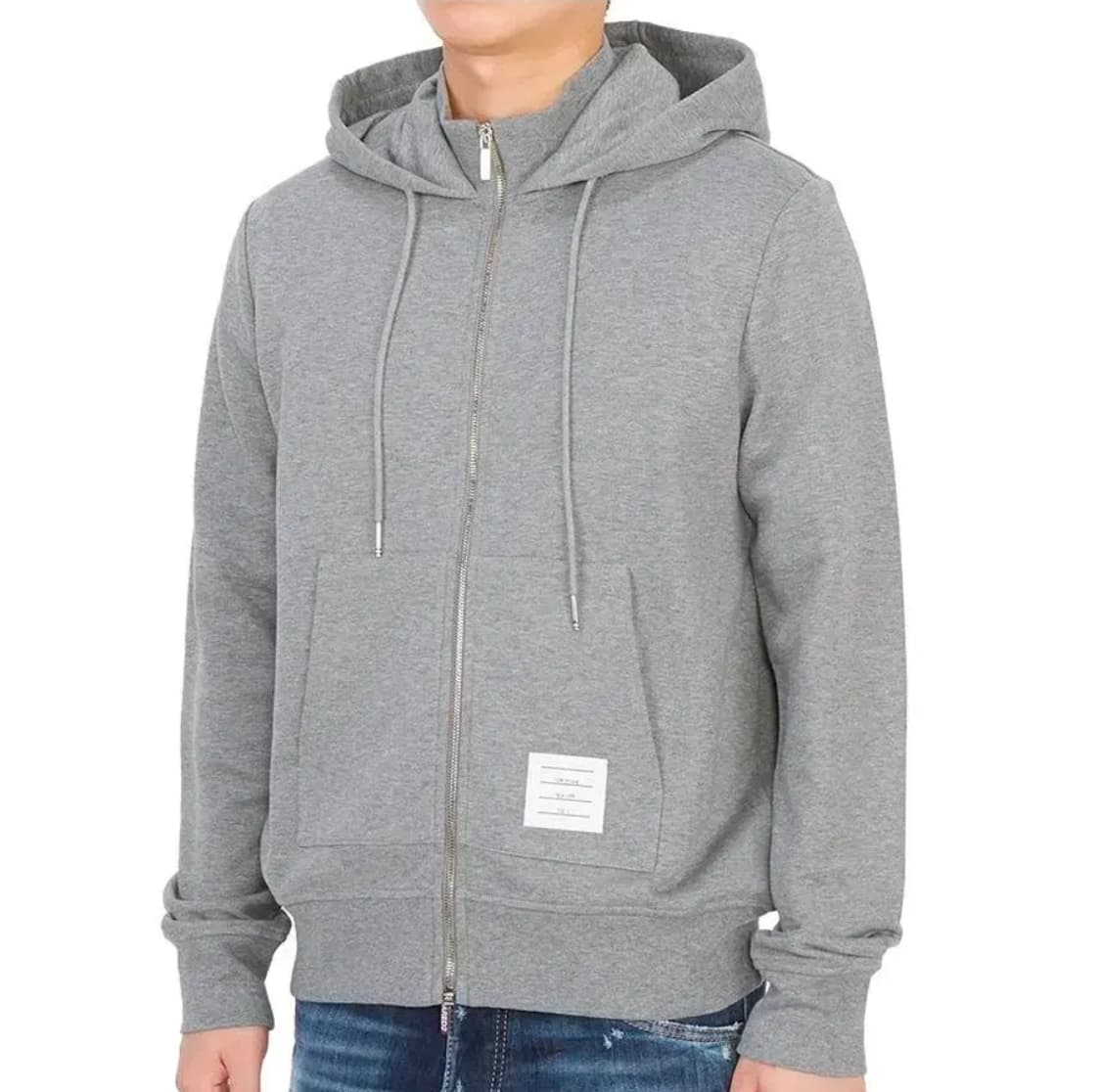 톰브라운 펀넬 라이트 웨이트 루프백 후드집업 5 그레이 상품이미지1