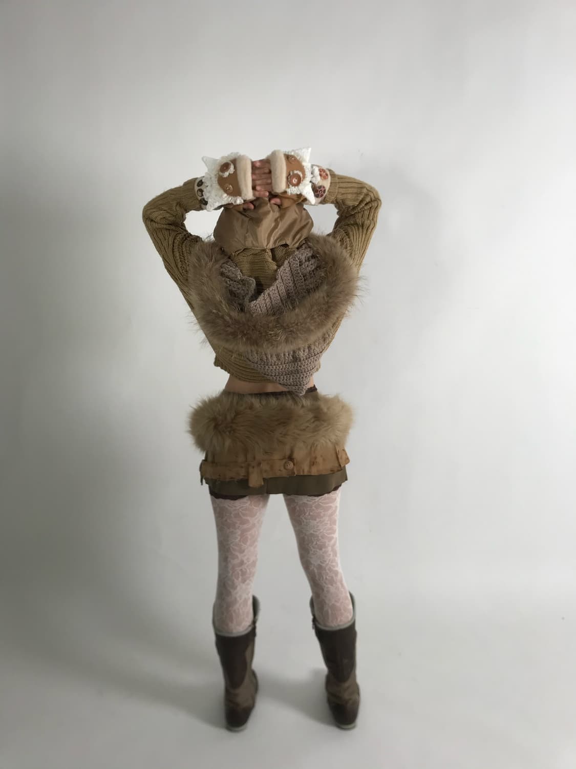 Custom🐾)shearling fur Cat-face glove 상품이미지7